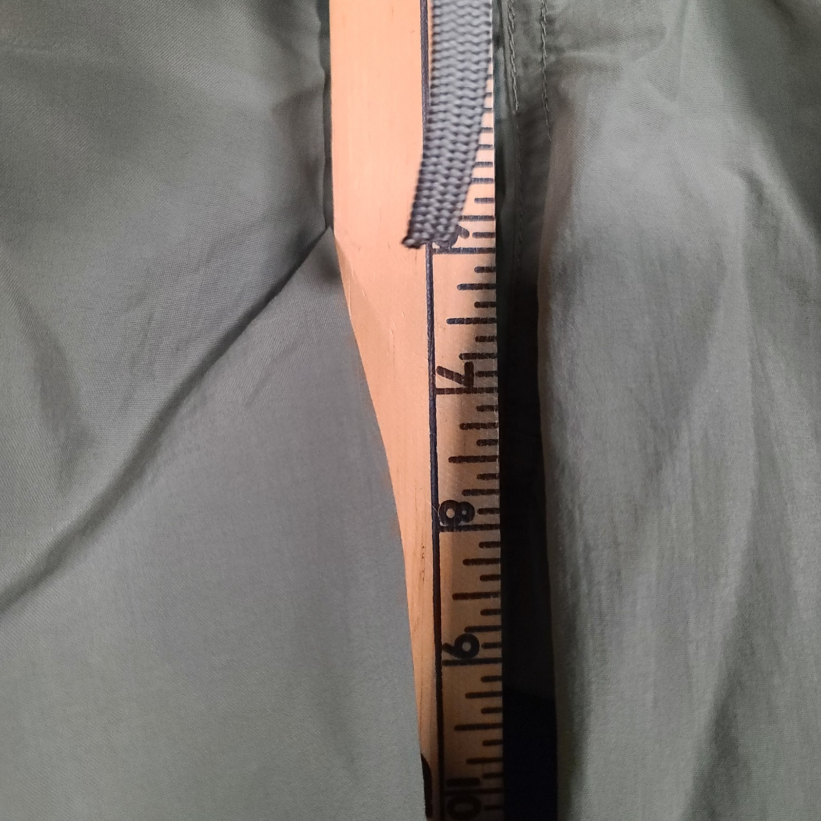 Columbia Olive Green Size Medium 27L Work Pants Elastic Drawstring Zip Button