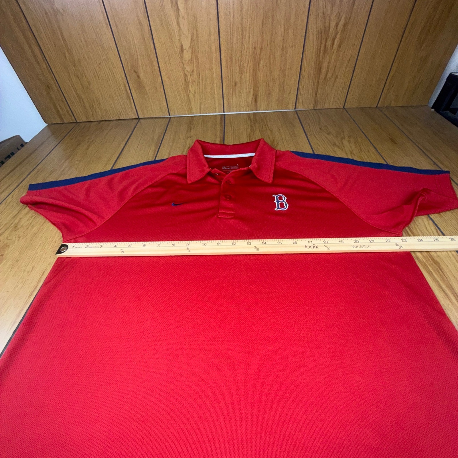 Nike Boston Red Sox MLB Polo Shirt Mens Large Red Dri-FIT Baseball