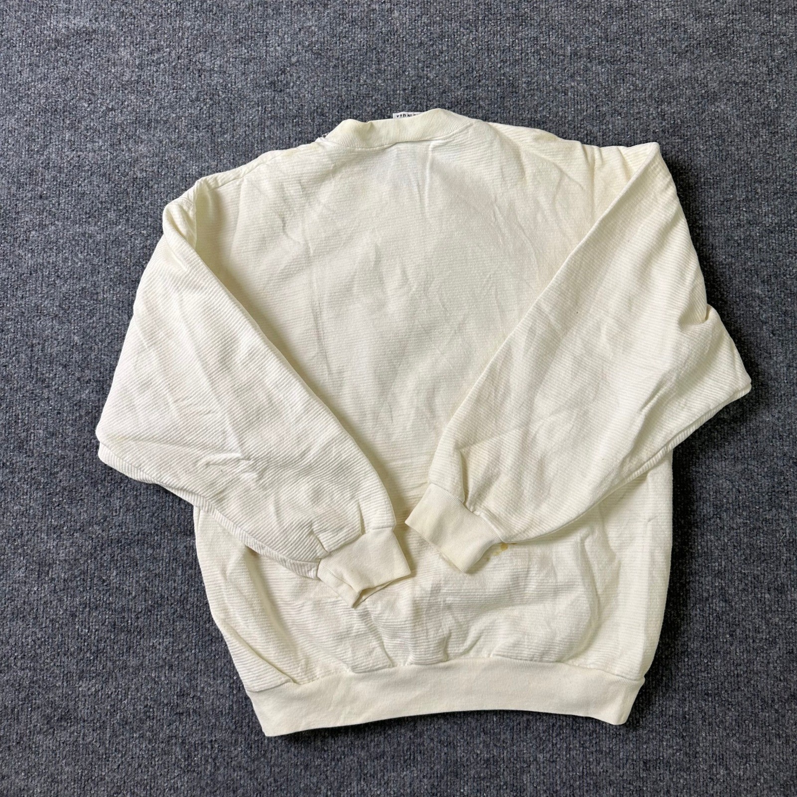 Pacific Style Sweatshirt Mens Size L Cream San Diego Sailing Nautical USA Made