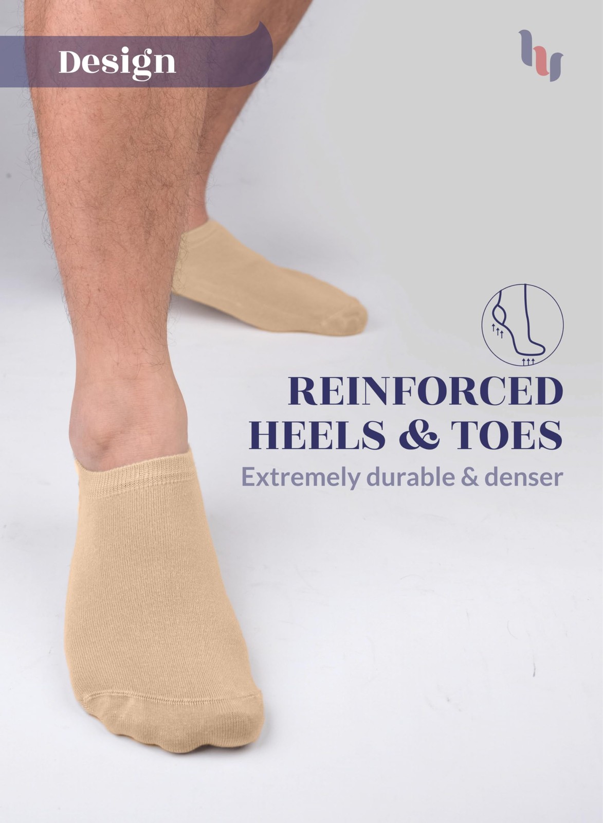 Men Bamboo No Show Sneaker Socks, Non Slip, 12 Pairs, by Hugh Ugoli