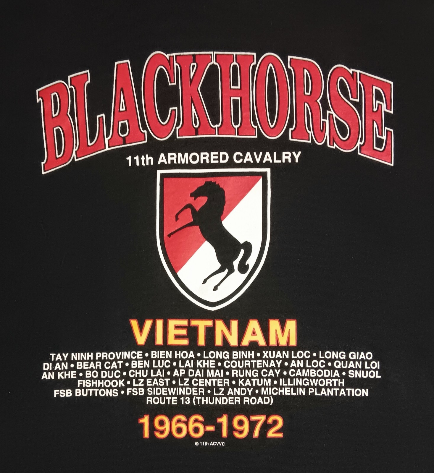 Vintage 11th Armored Cavalry US Army t-shirt POW MIA Never Forget Vietnam