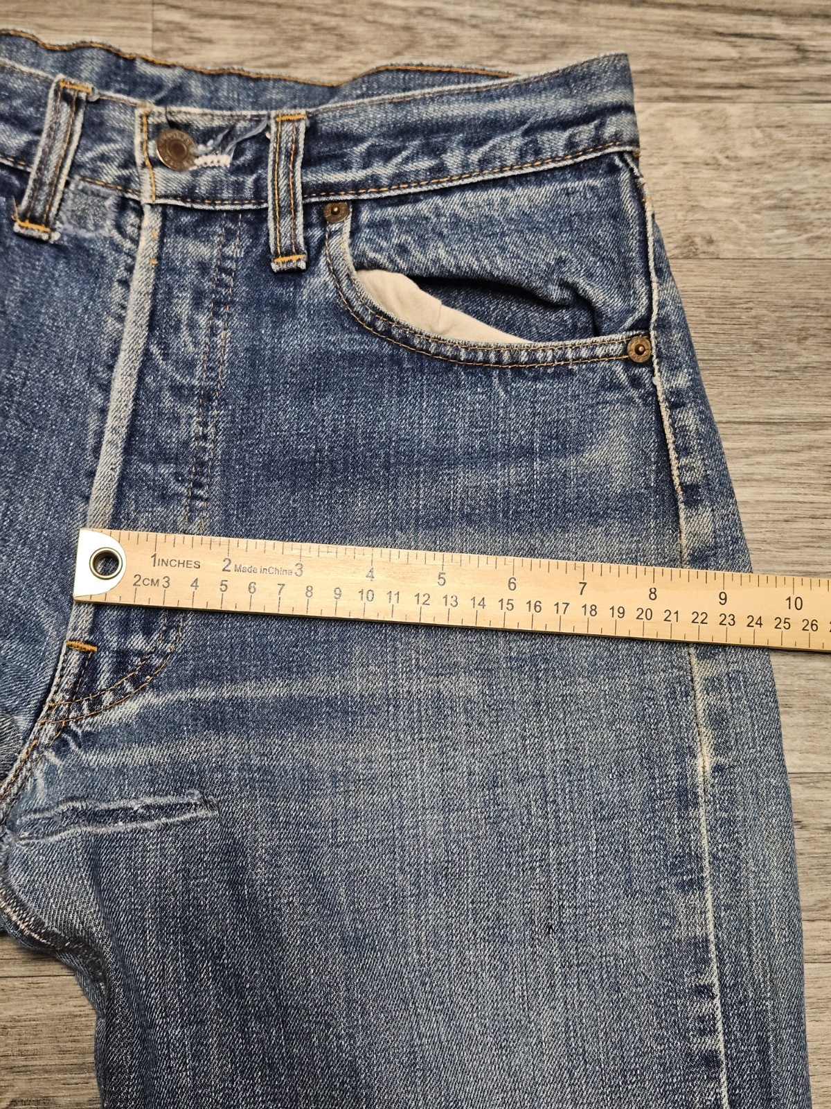 Vintage 70s Levis 501 Button Fly Selvedge Redline Blue Jeans 29X33 Made In USA