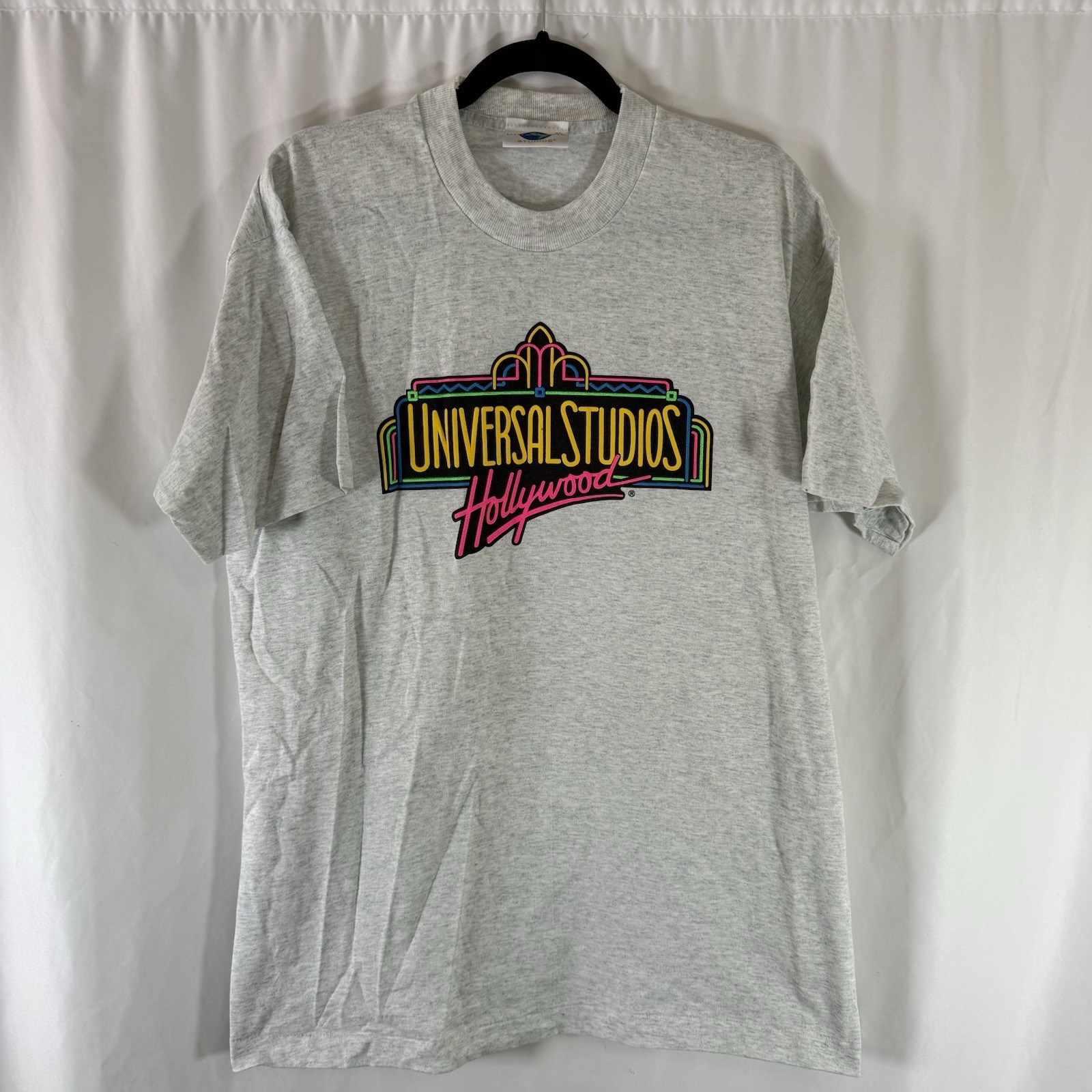 Vintage Universal Studios Hollywood T-Shirt Unisex XL Grey Made in USA Short Slv