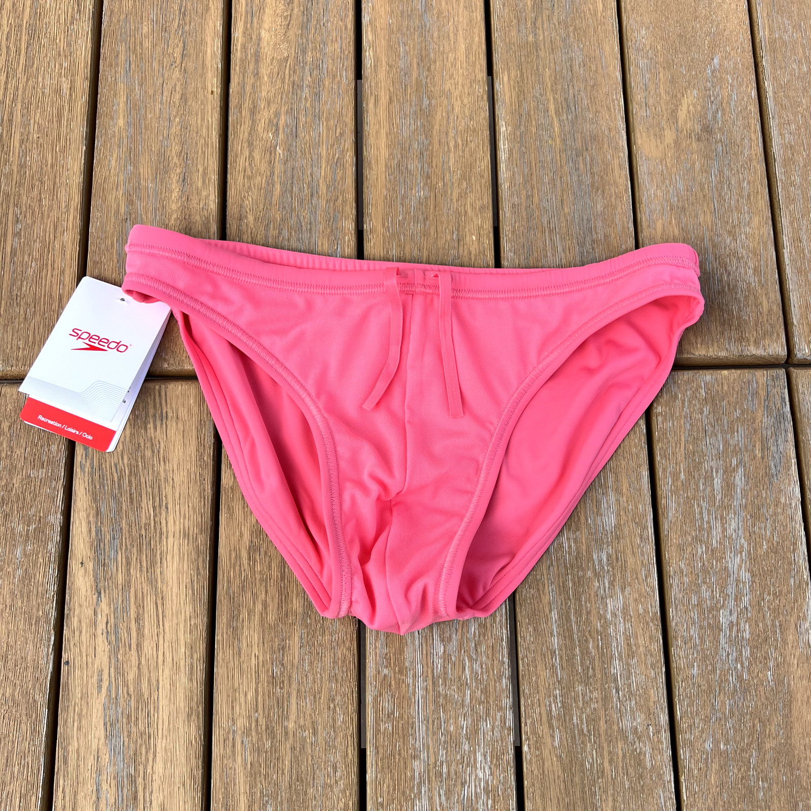 Speedo Men pink Lemonade swim bikini brief bach diving swimwear size 28 30 32 34