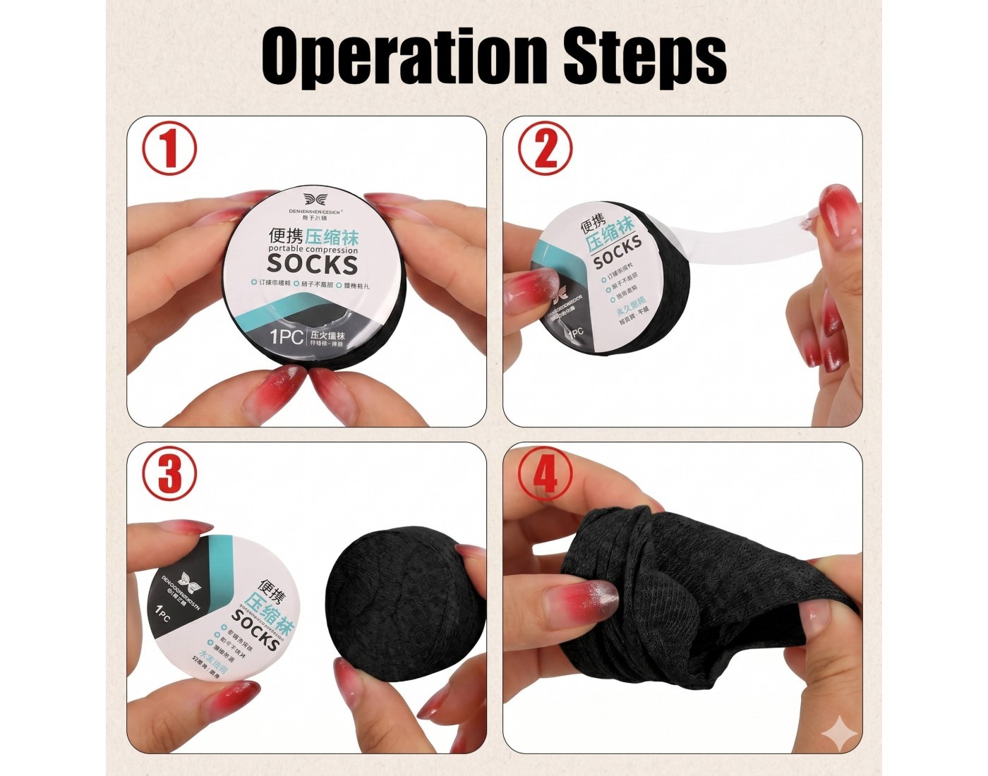 12 Pairs Portable Compressed Socks for Men Women Travel Black Socks