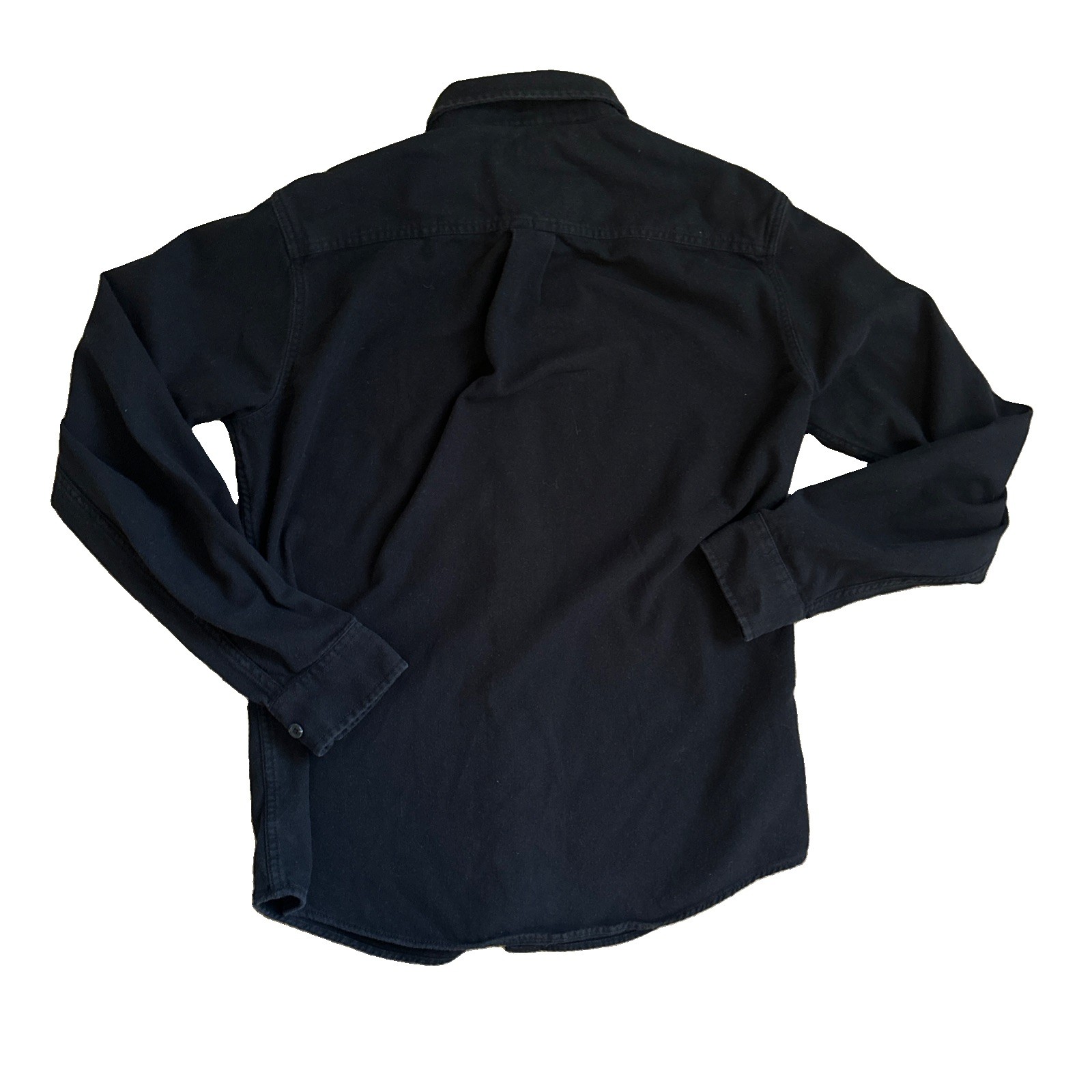 Eddie Bauer Men’s Classic Fit Long Sleeve Black Flannel Shirt Size Small