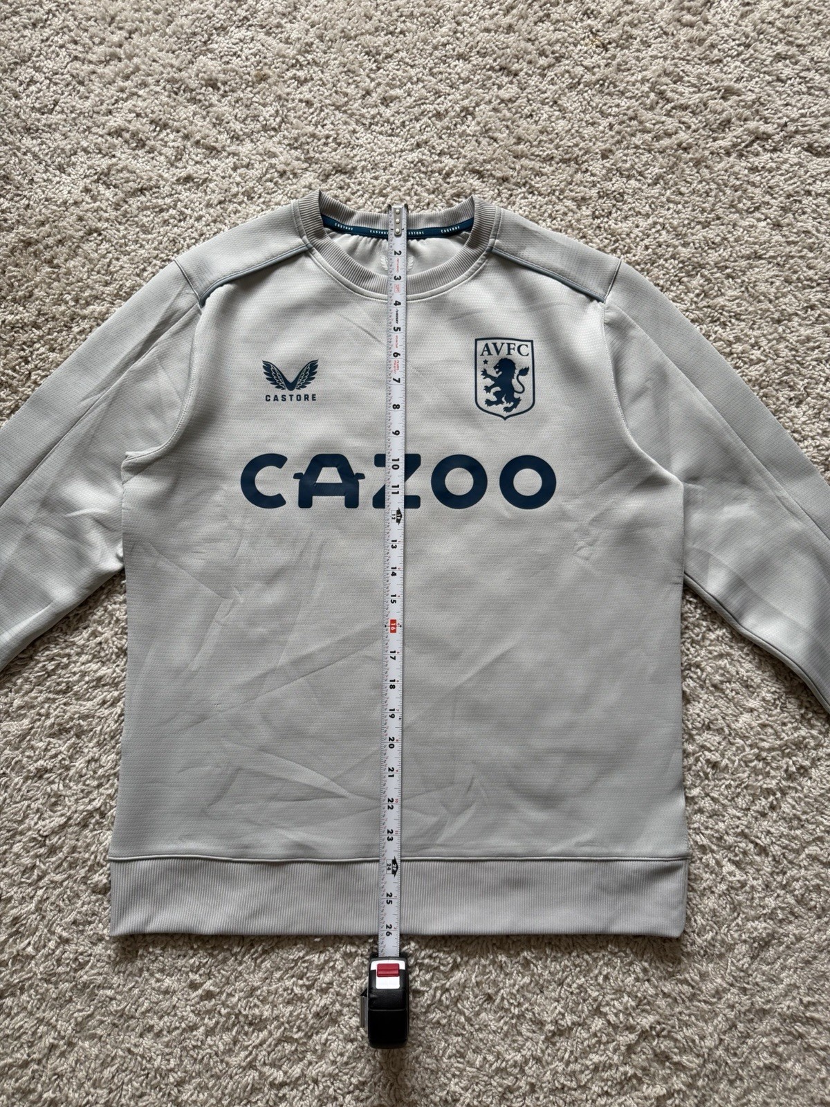 CASTORE – Aston Villa AVFC Gray Players Sweatshirt Womens Size 12/Mens Small-Med