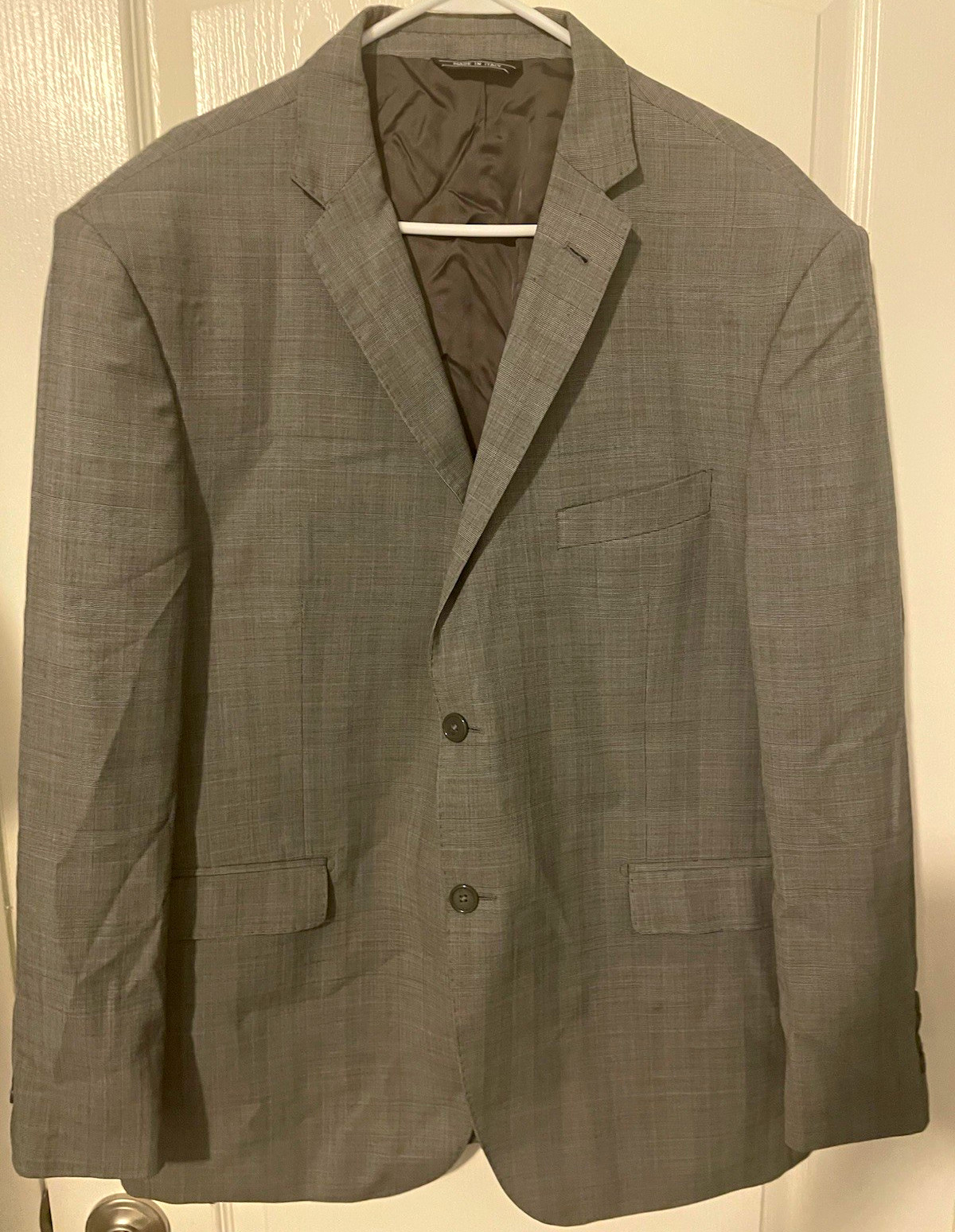 Salvatore Lorente Men’s Gray Glen Plaid 100% Wool Blazer Sport Coat 50R