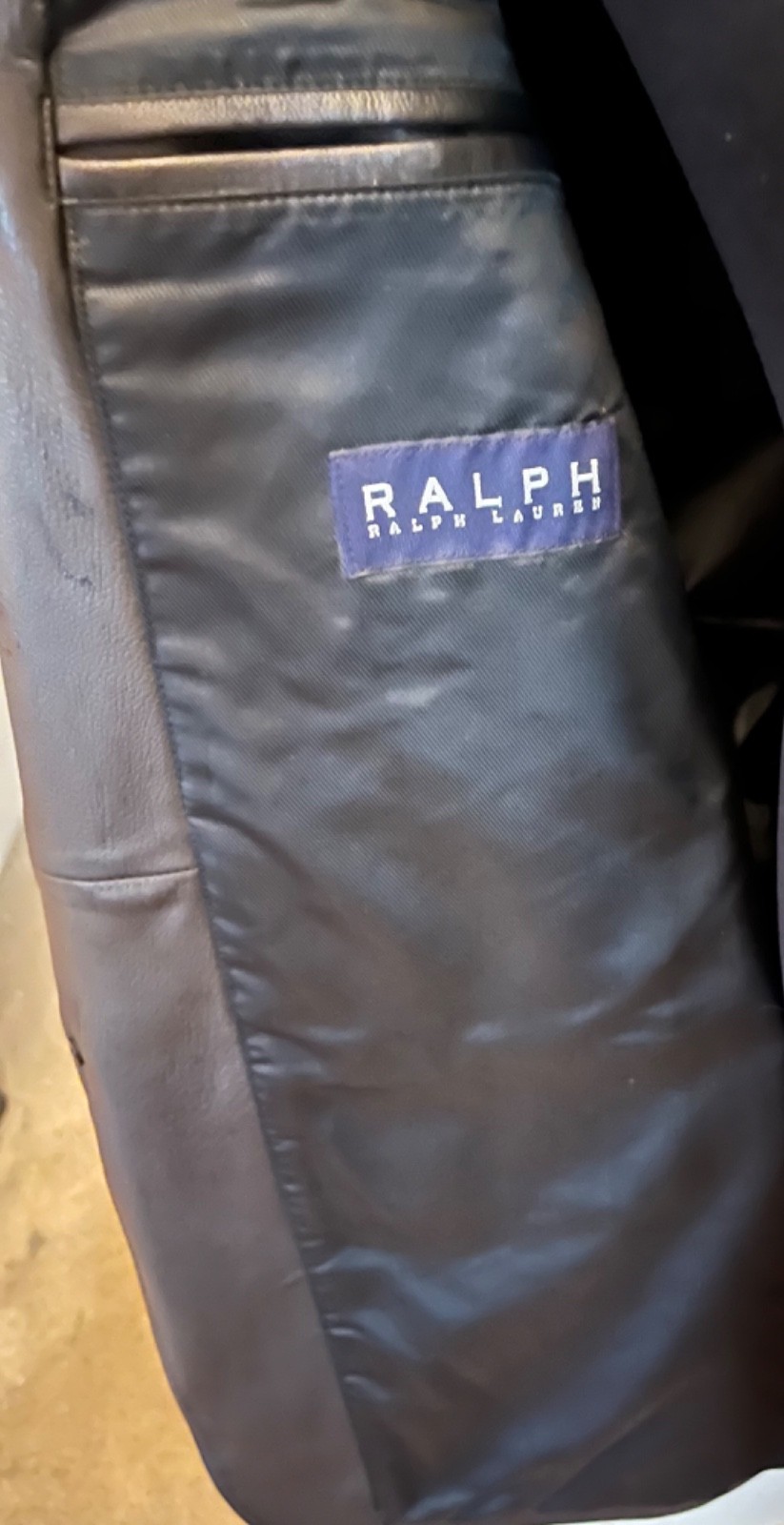 Ralph Ralph Lauren black leather blazer, jacket see measurements nwot 3 button