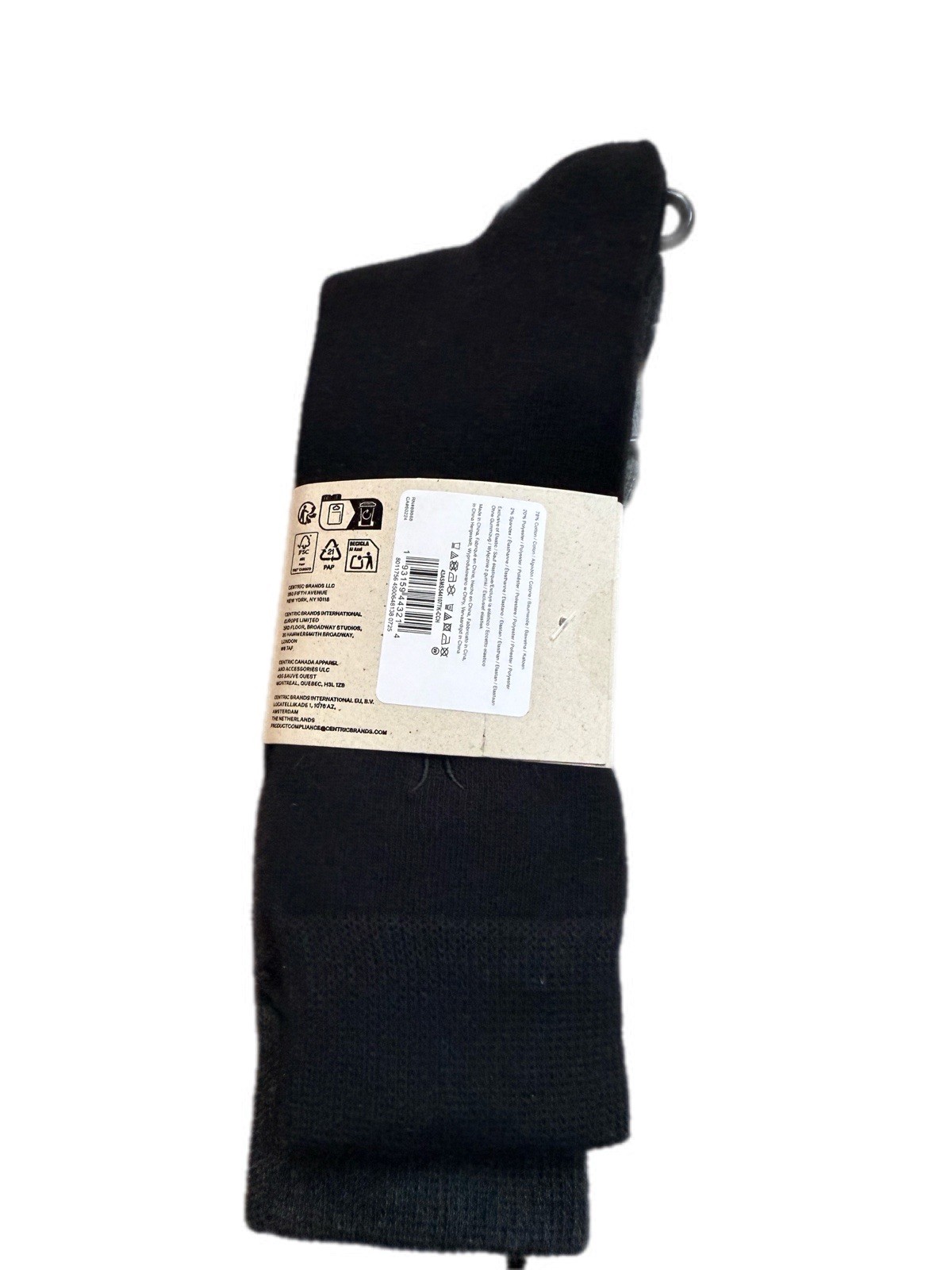 ALLSAINTS 3 Pairs CREW Socks BLACK GRAY Logo ~ Size US 7-13