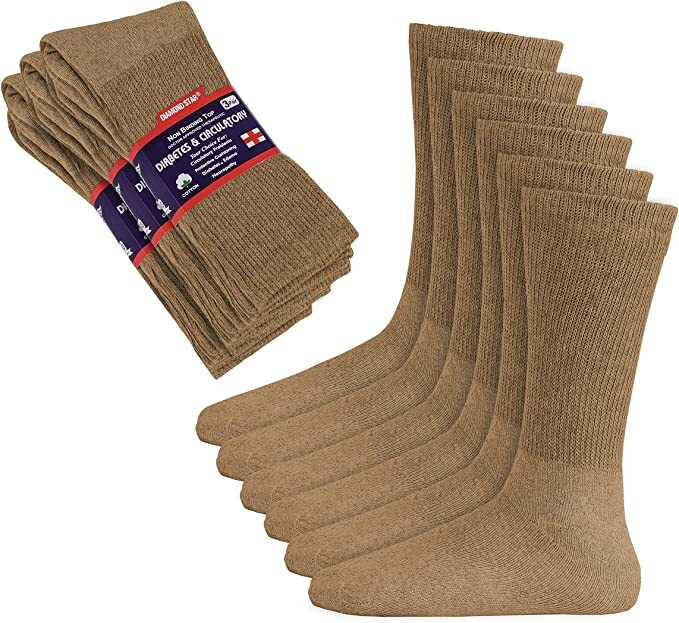 3 6 12 Pairs Men Women Circulatory Health Diabetic Crew Socks 9-11 10-13 13-15