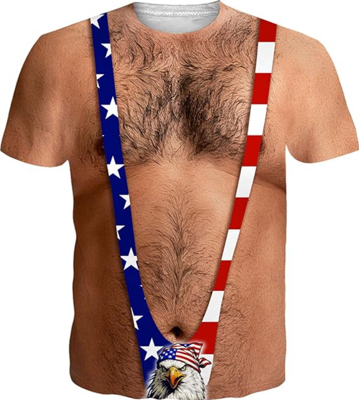 New Body Mens T-Shirt Casual 3D Creative Print Crewneck Tees Short Sleeve
