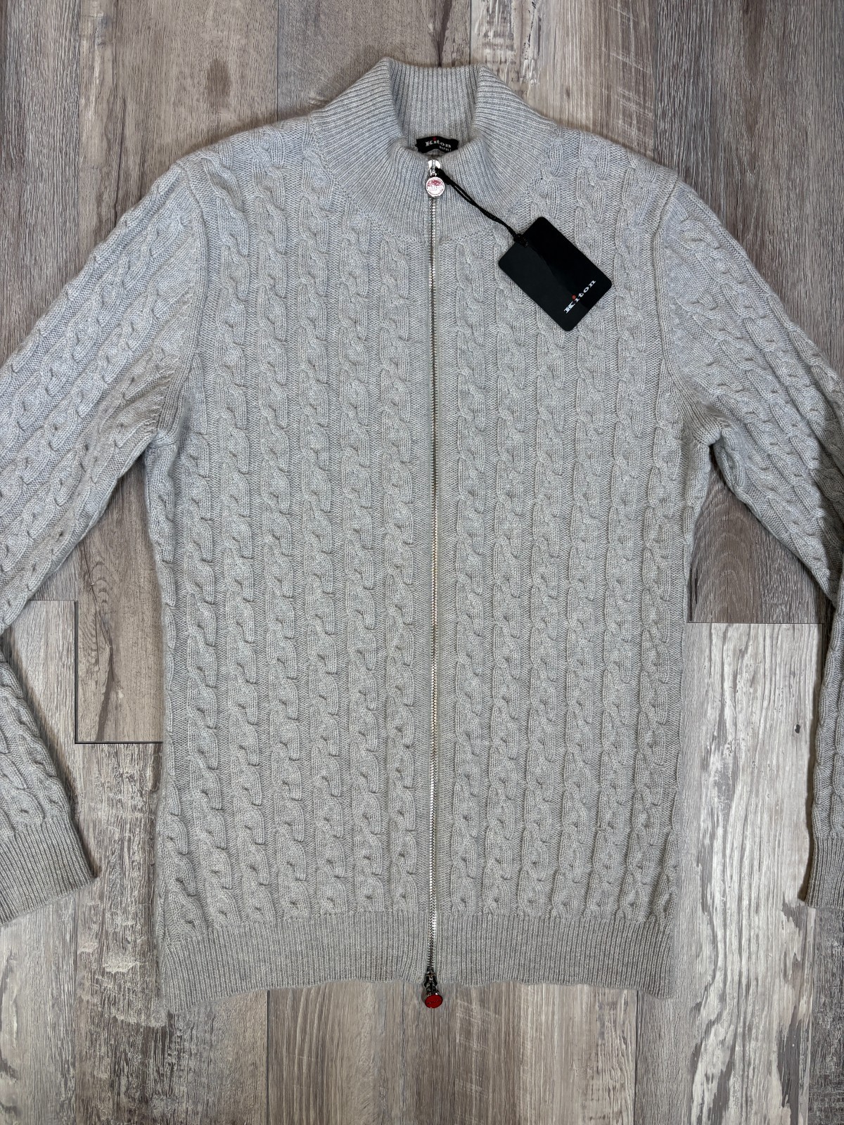$4200 NWT Kiton 100% Cashmere Full Zip Cardigan Sweater Size M bs77