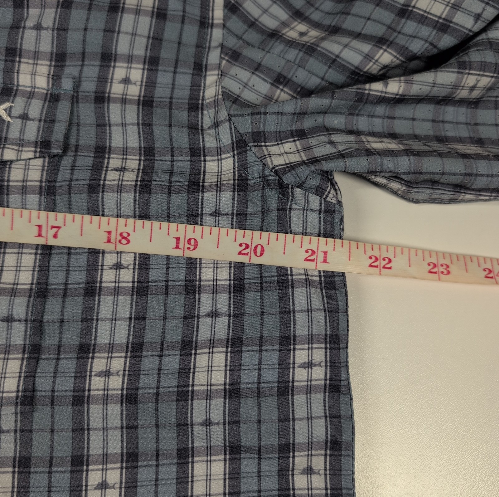 NWT HUK Tide Point Button Down Performance Long Sleeve Mens Sz S Blue Check