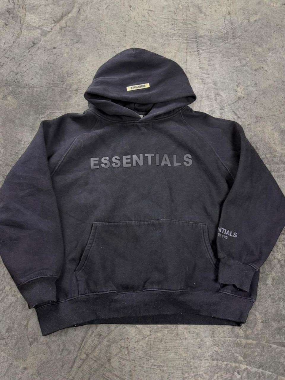 Fear Of God Essentials Hoodie Fleece Cotton Black Size Medium