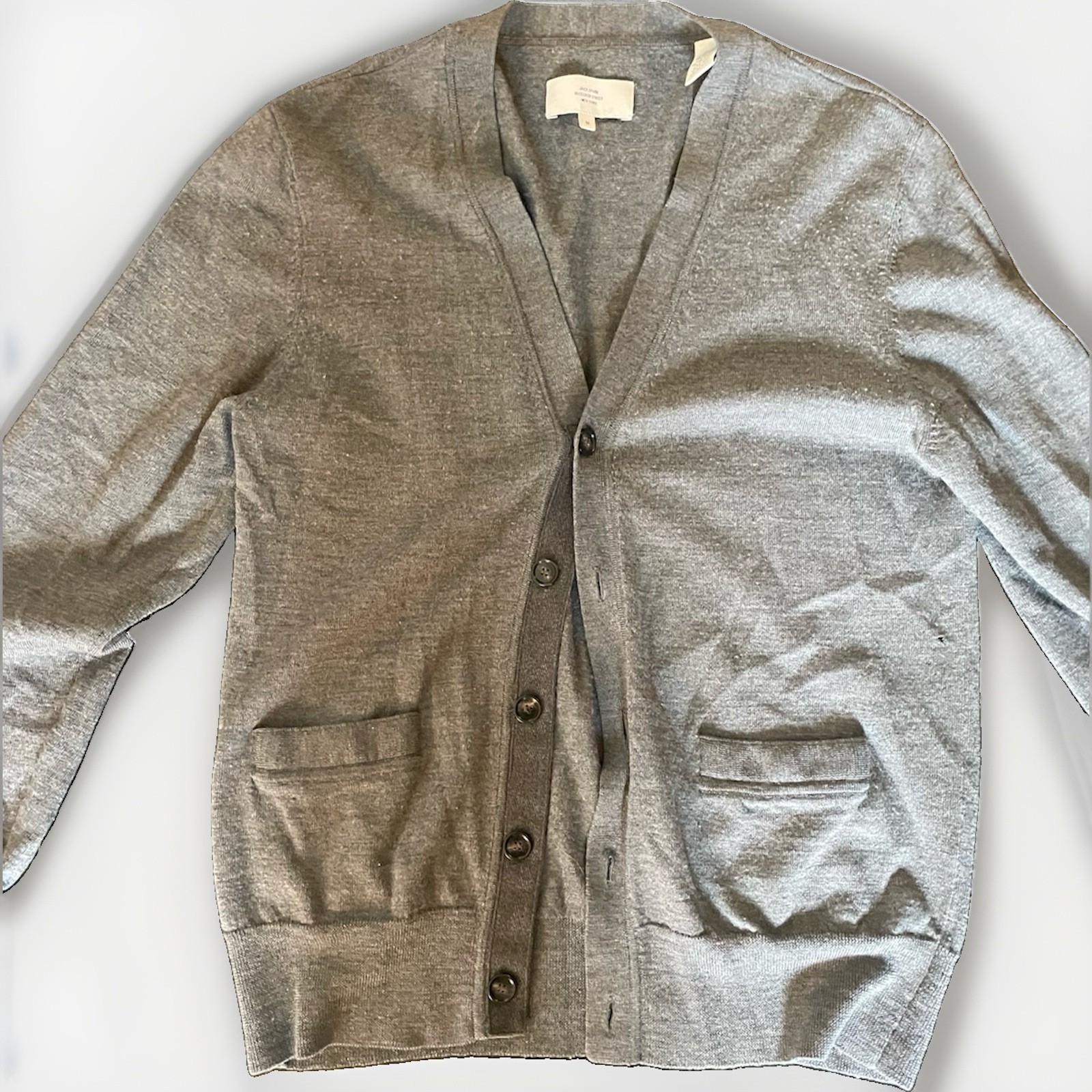 Jack Spade Bleecker Street New York 100% Wool Gray Button Front Cardigan Men’s M