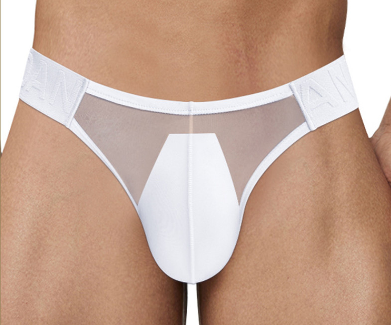 Adannu Men’s Sexy Transparent Underwear Comfy Short Low Waist Briefs( No Padded)