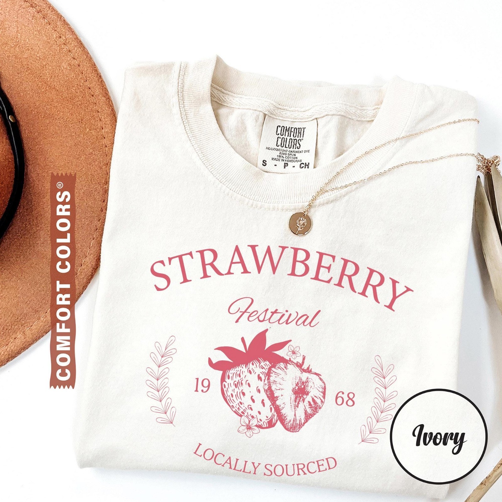 Strawberry Comfort Colors Shirt Vintage Cottagecore Cute Fruit Graphic Tee Gift
