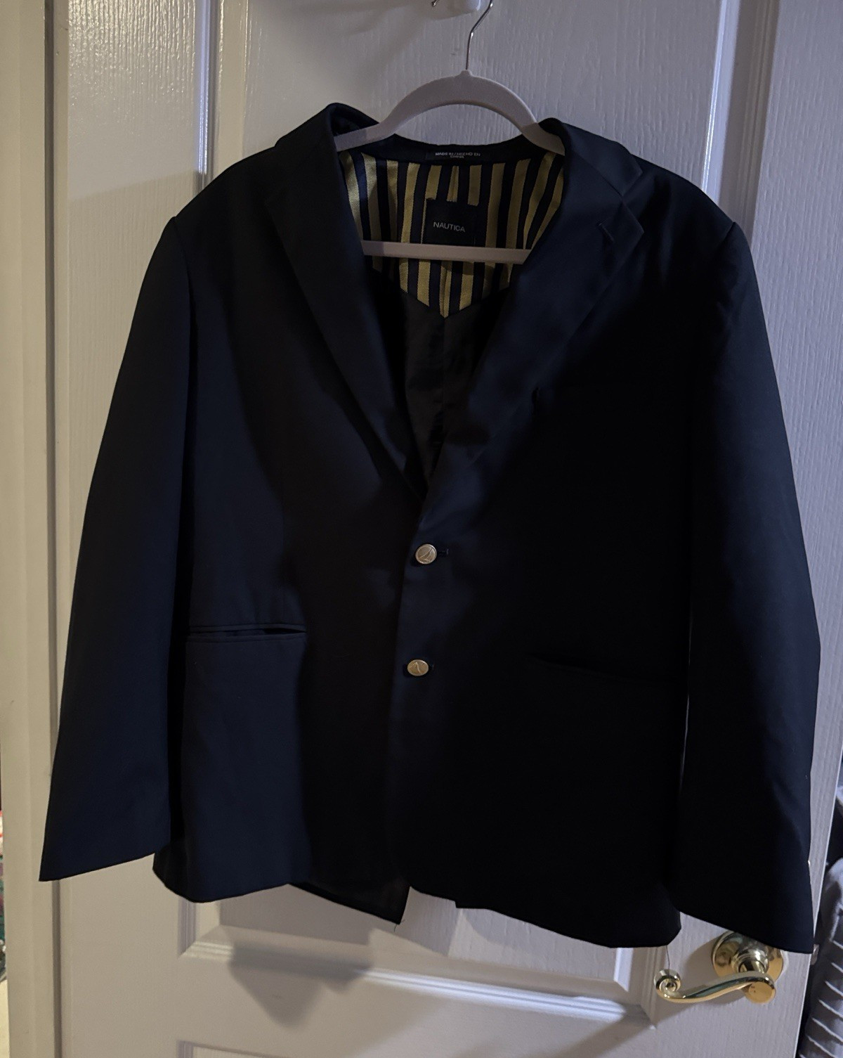 Nautica Men’s/Teen 18 Husky Navy Solid Two-Button Notch Lapel Lined Husky Blazer