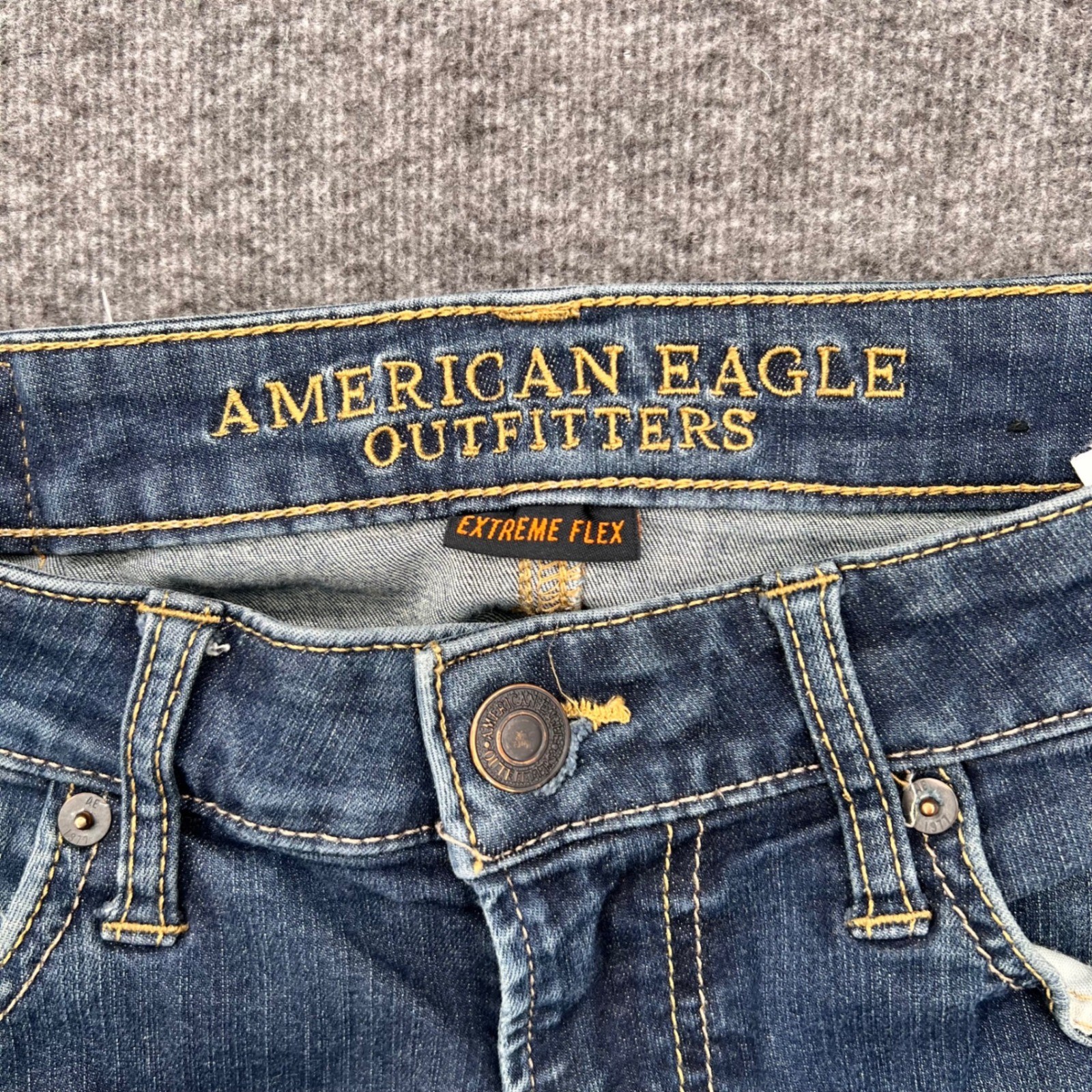 American Eagle Outfitters Mens Extreme Flex Slim Jeans Dark Wash Blue Denim