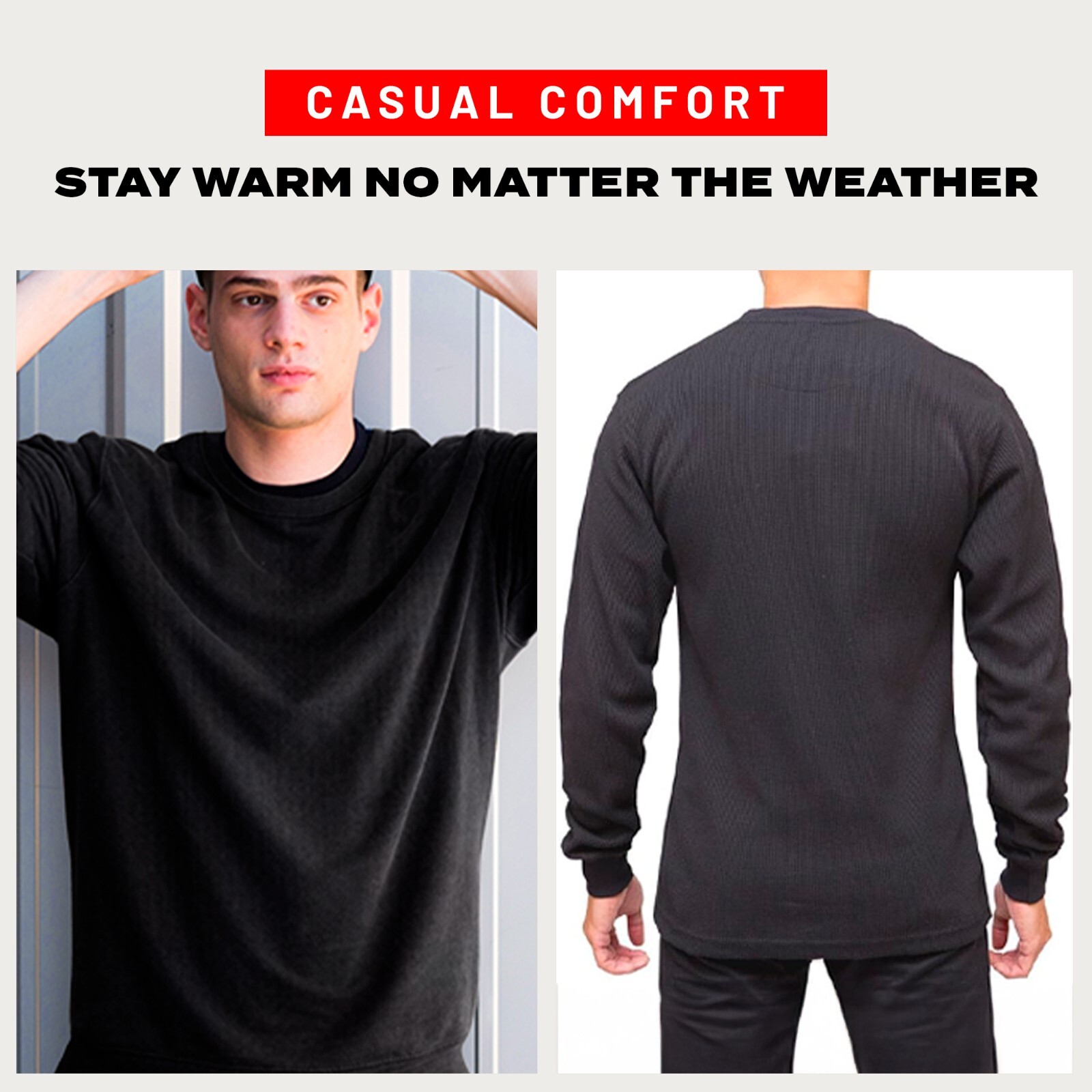 Access Men’s Heavyweight Long Sleeve Thermal Crew Neck Top