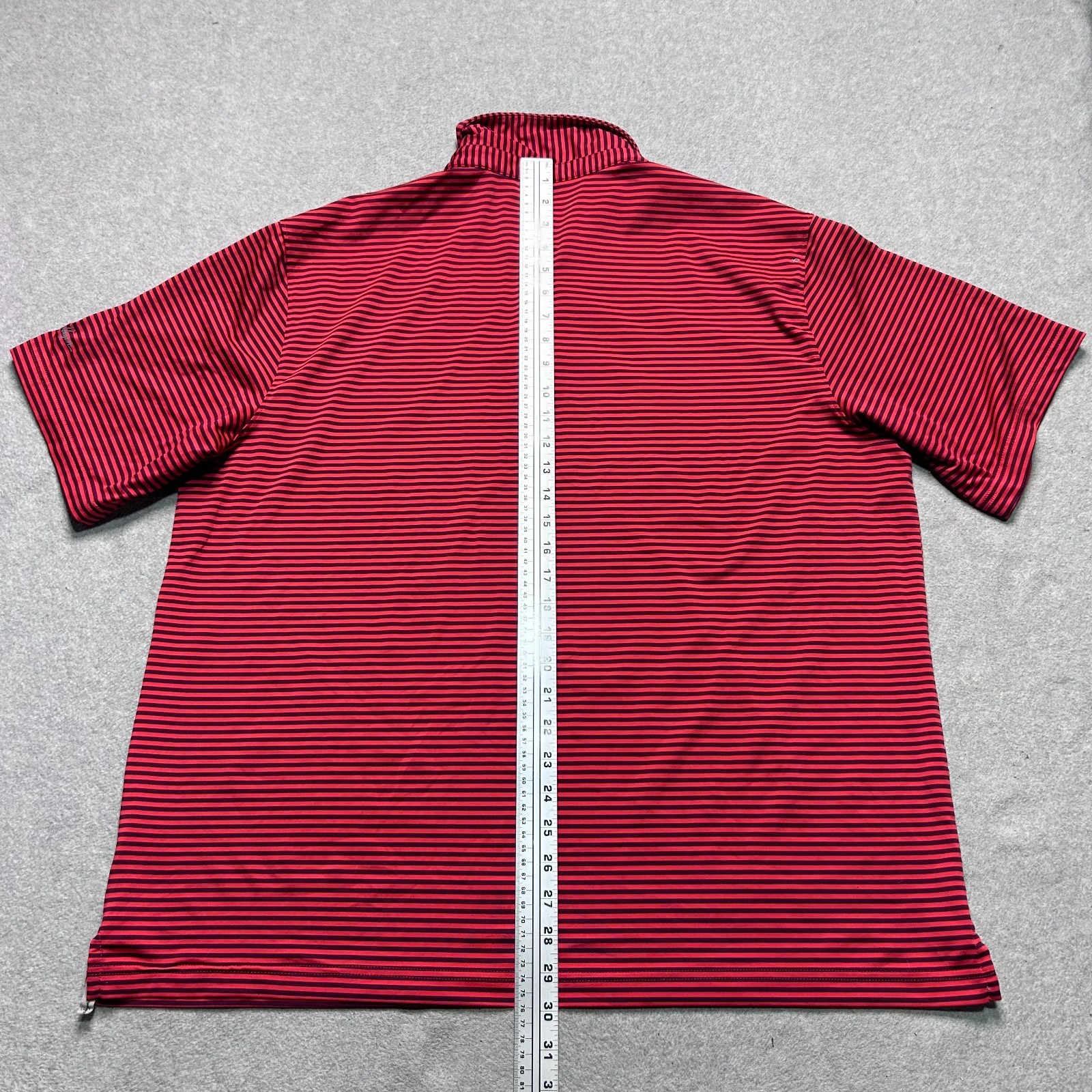 Walter Hagen Golf Polo Shirt Mens XL Red Striped Performance Stretch Casual