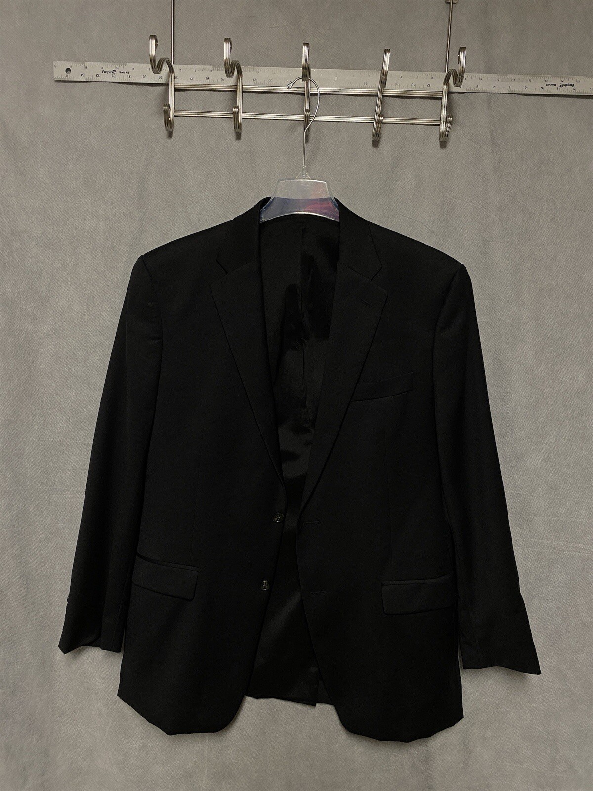 Ralph Lauren Blazer Men 42L Black Wool Business Career Office Coat Jacket Luxury
