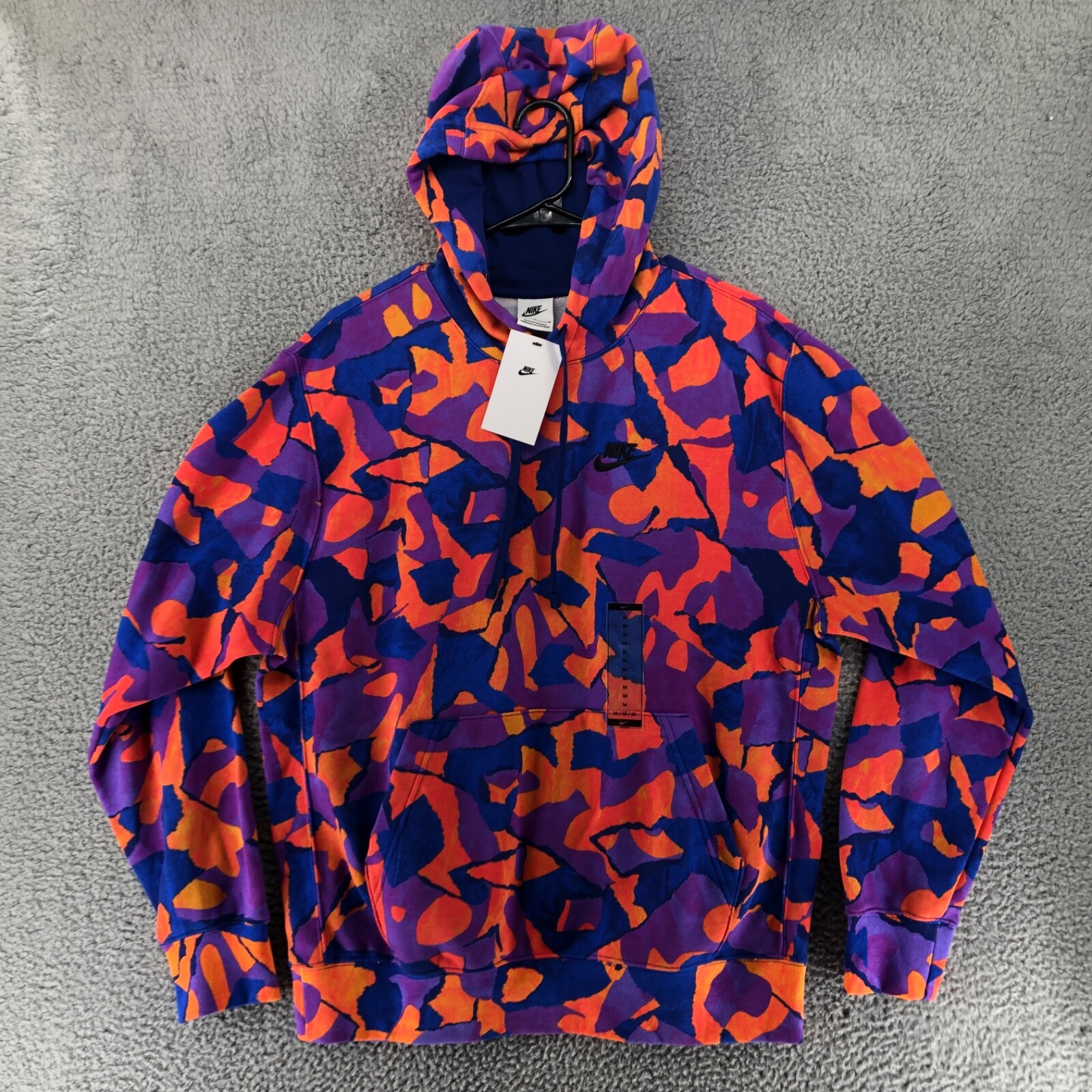 Nike Sportswear Club Hoodie Pullover Fleece Purple Orange DX0791 551 Men’s S