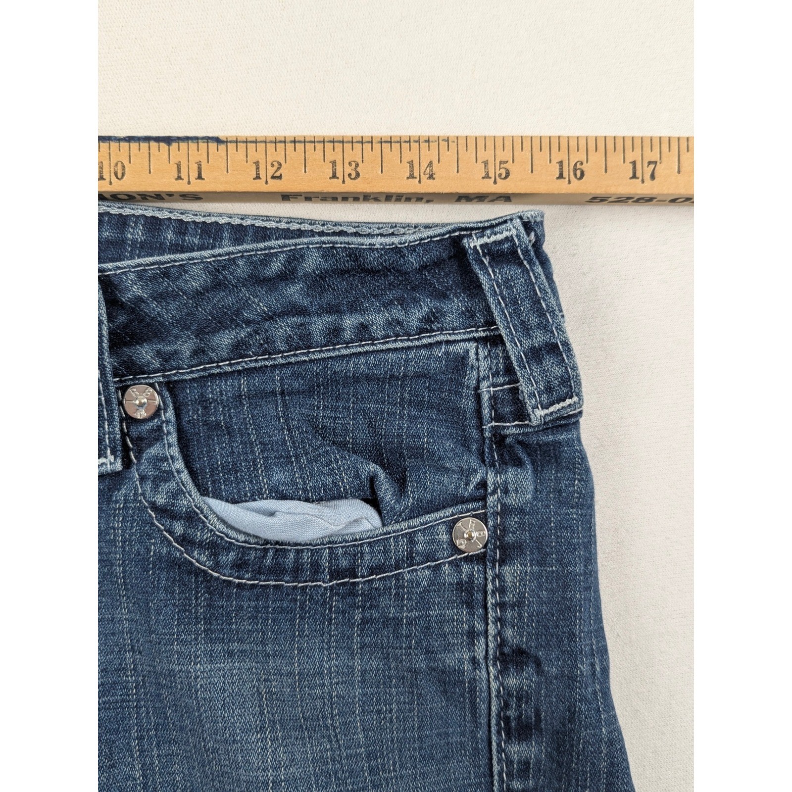 True Religion Billy Straight Leg Jeans Mens 31 Blue Medium Wash Made in USA