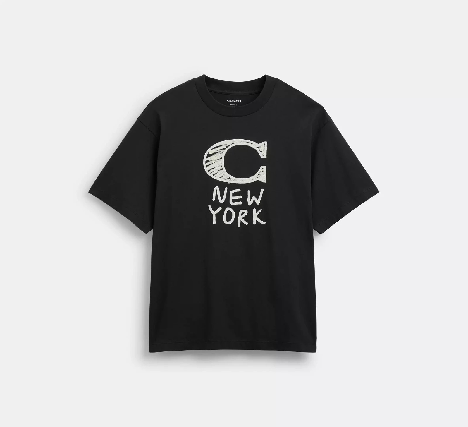 NWT Coach CM820 Signature T-Shirt In 100% Organic Cotton Black