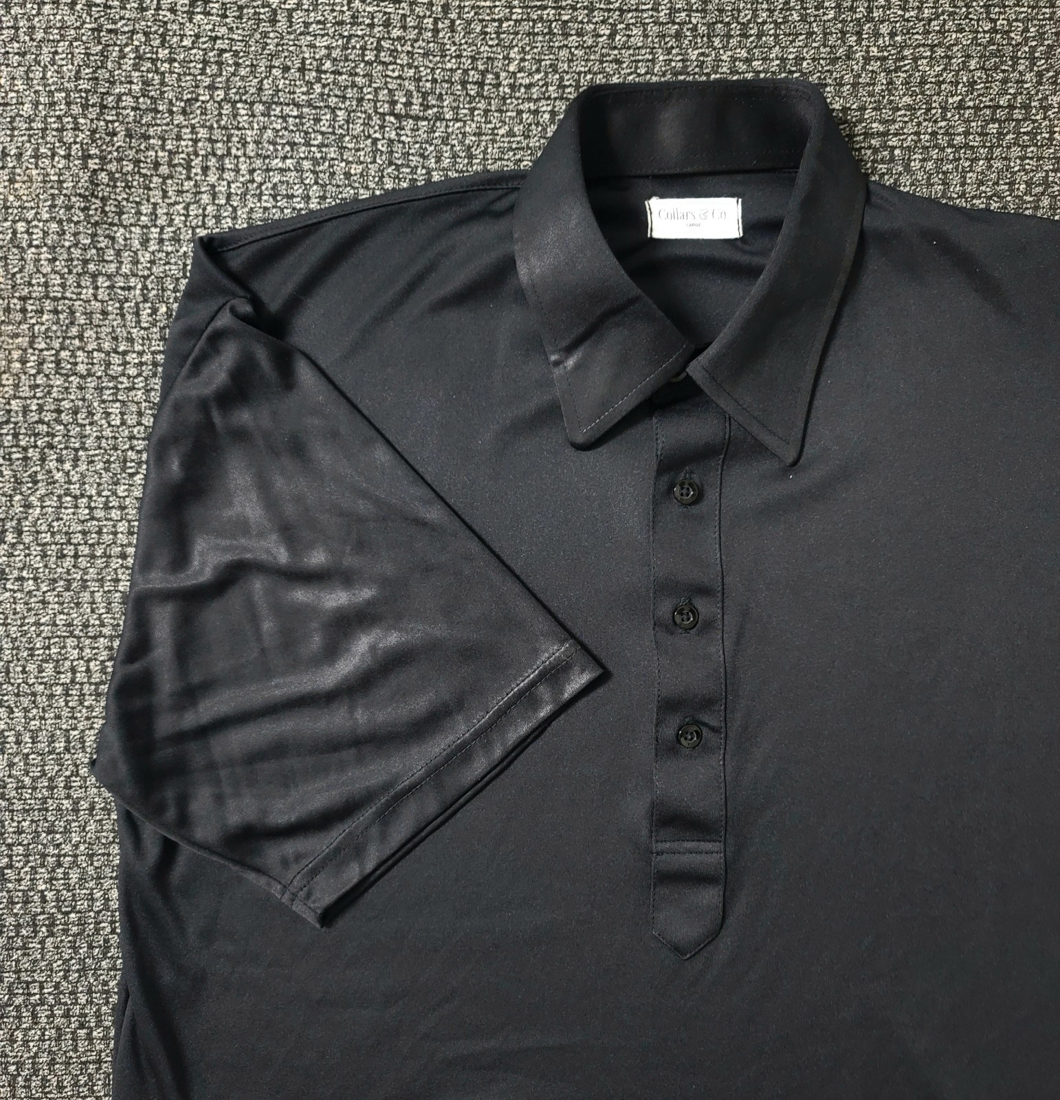 Collars And Co Polo Shirt Black Dress Collar Polo Men’s Large