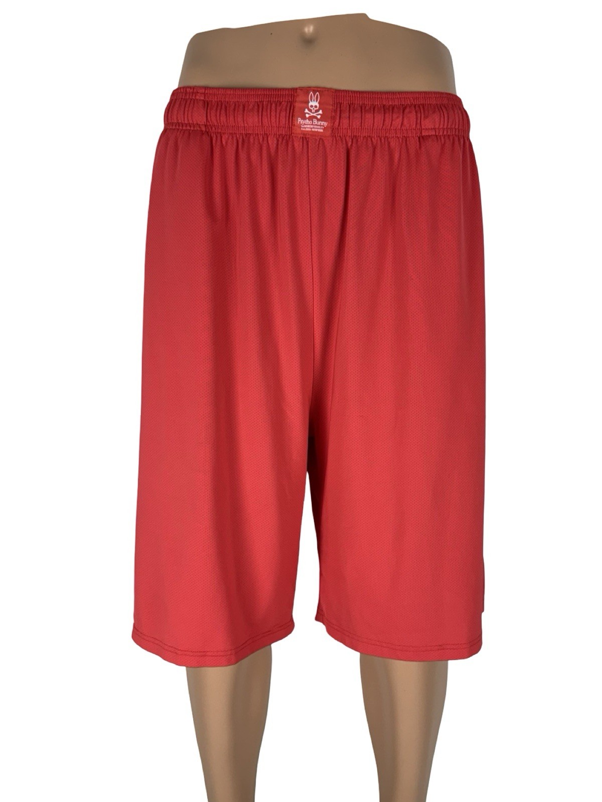 Psycho Bunny Mens XL Shorts Red Athletic Nylon Blend Stretch Gym Workout 10”