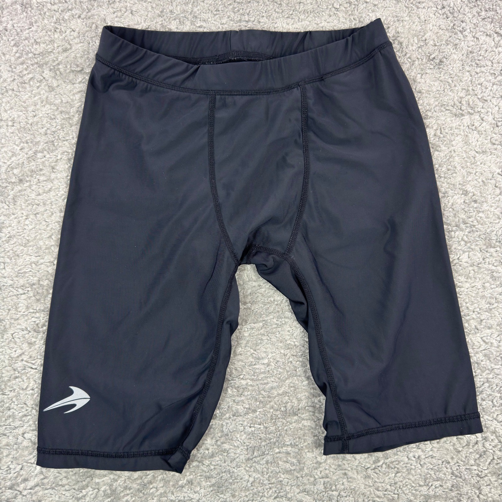 CompressionZ Mens Black Athletic Compression Shorts Size Large Nylon Spandex