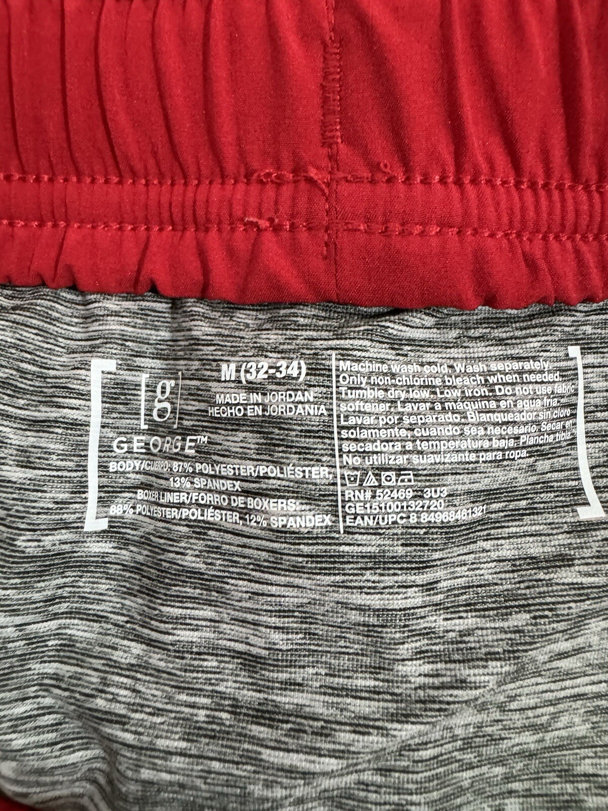 George Men’s M Tag Free Comfort Your 50 Quick Dry Red Shorts