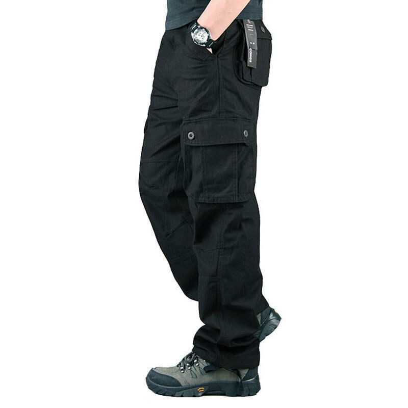 6 POCKETS Men’s Stylish Cargo Pants Tactical Trousers Casual Comfort Fit