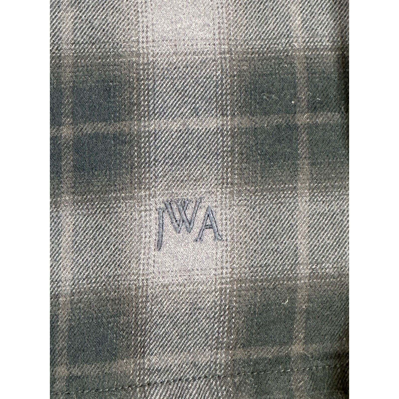 JW Anderson Uniqlo Mens XXS Navy Blue Plaid Flannel Shirt Ombre Camp Collar JWA