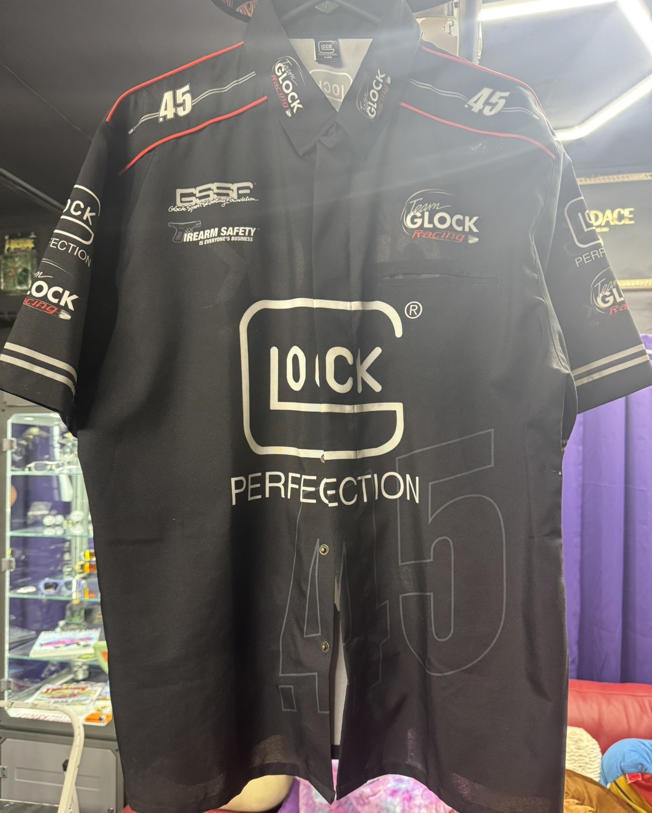Mens XL Team Glock Perfection .45 Snap Shooting Jersey Shirt