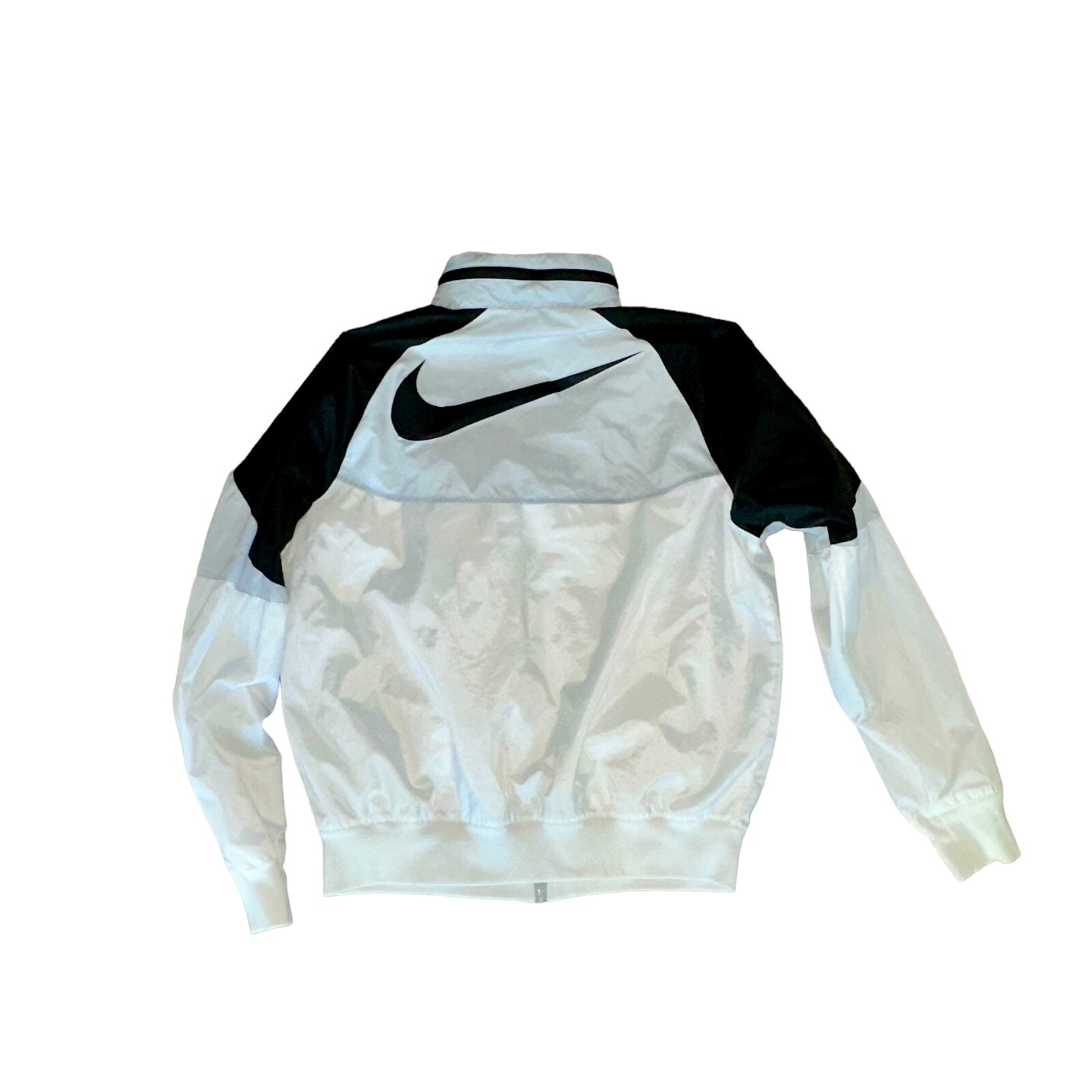Nike Vintage Rare Windrunner Jacket Windbreaker Nylon Glanz Black White Silver S