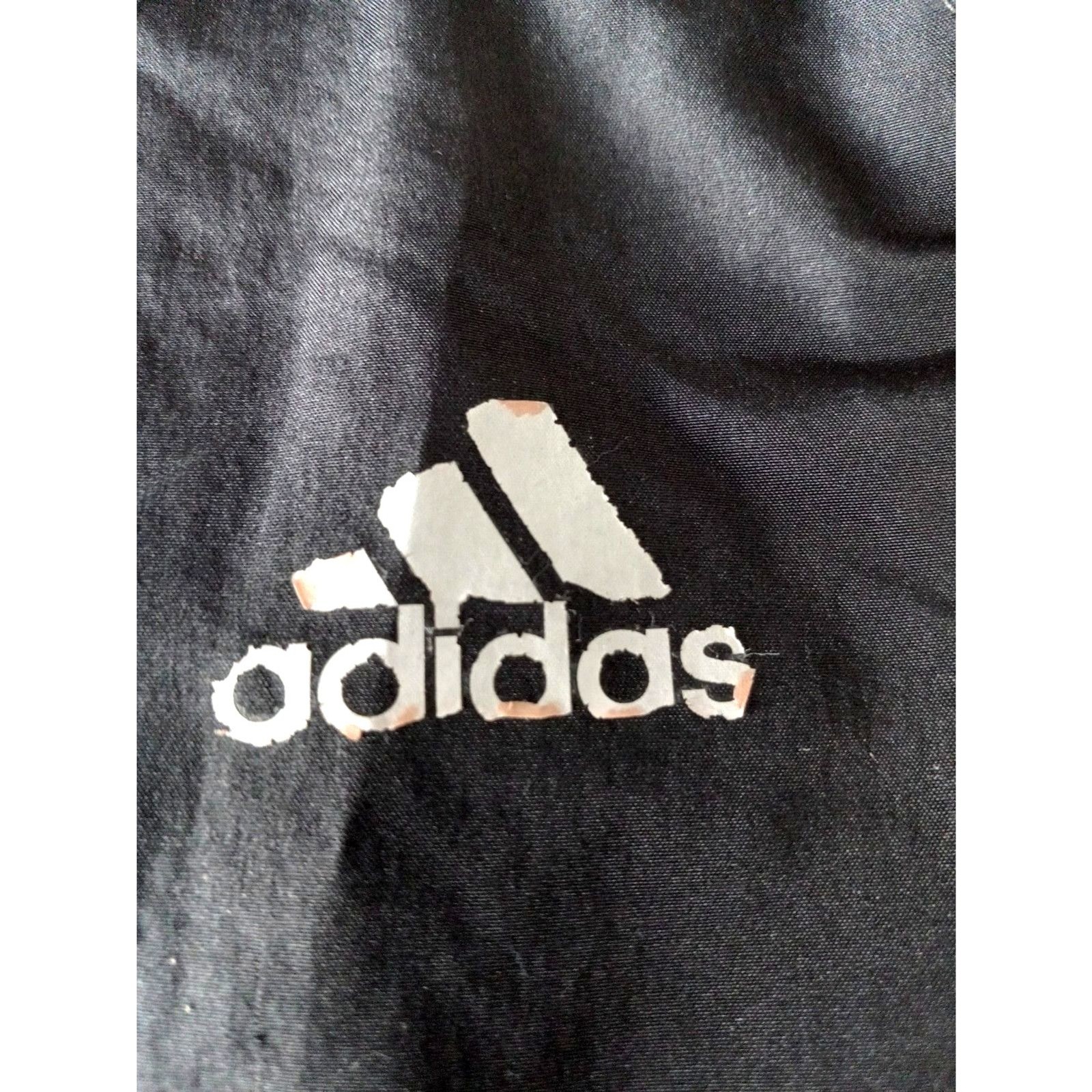 Mens Adidas Jogger Track Pants Black with Red Stripes & Cord Lock Cuffs SIZE MED