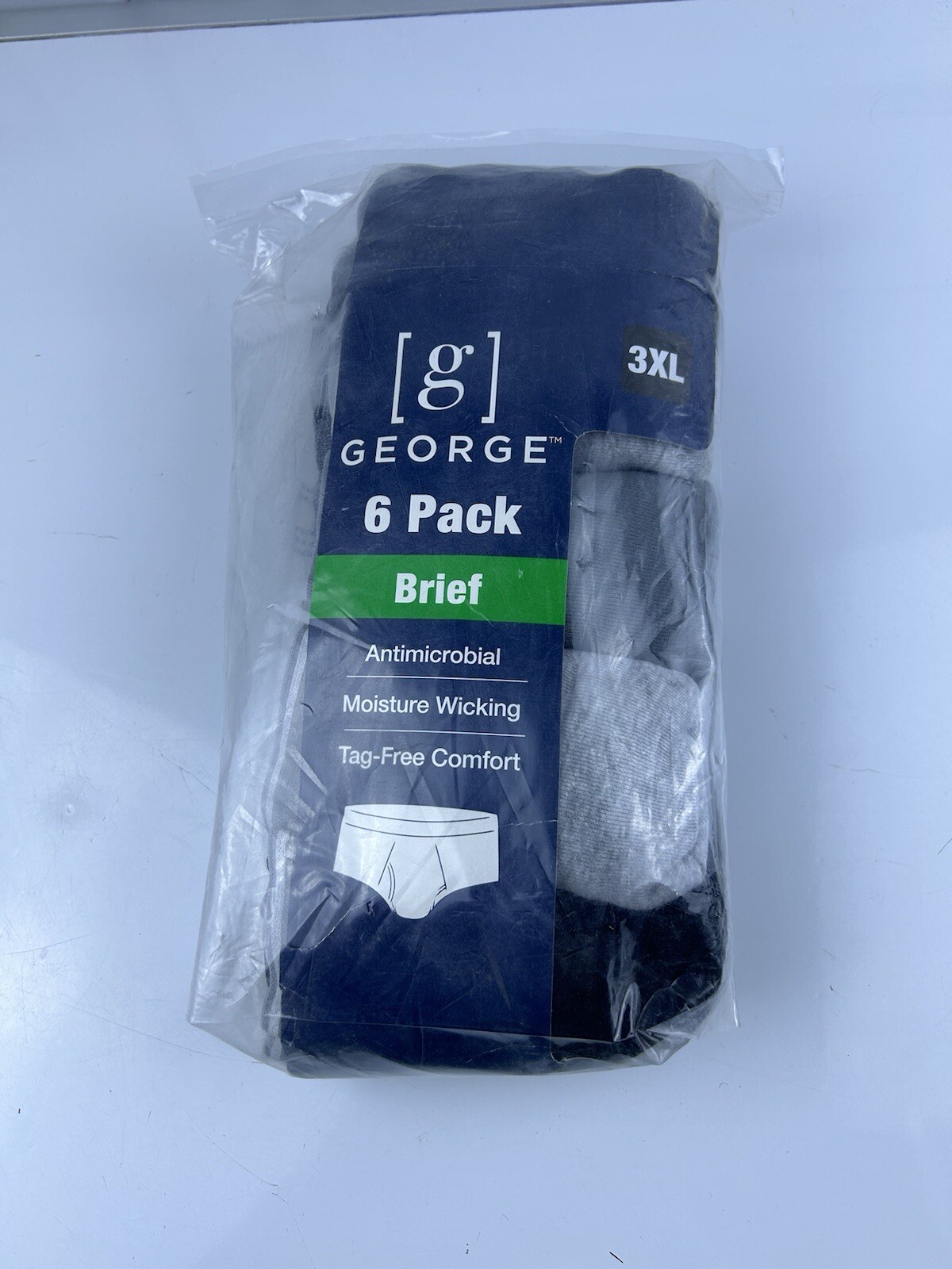 George 6 Pk Moisture Wicking Briefs Tag-Free Comfort Sz 3XL NEW