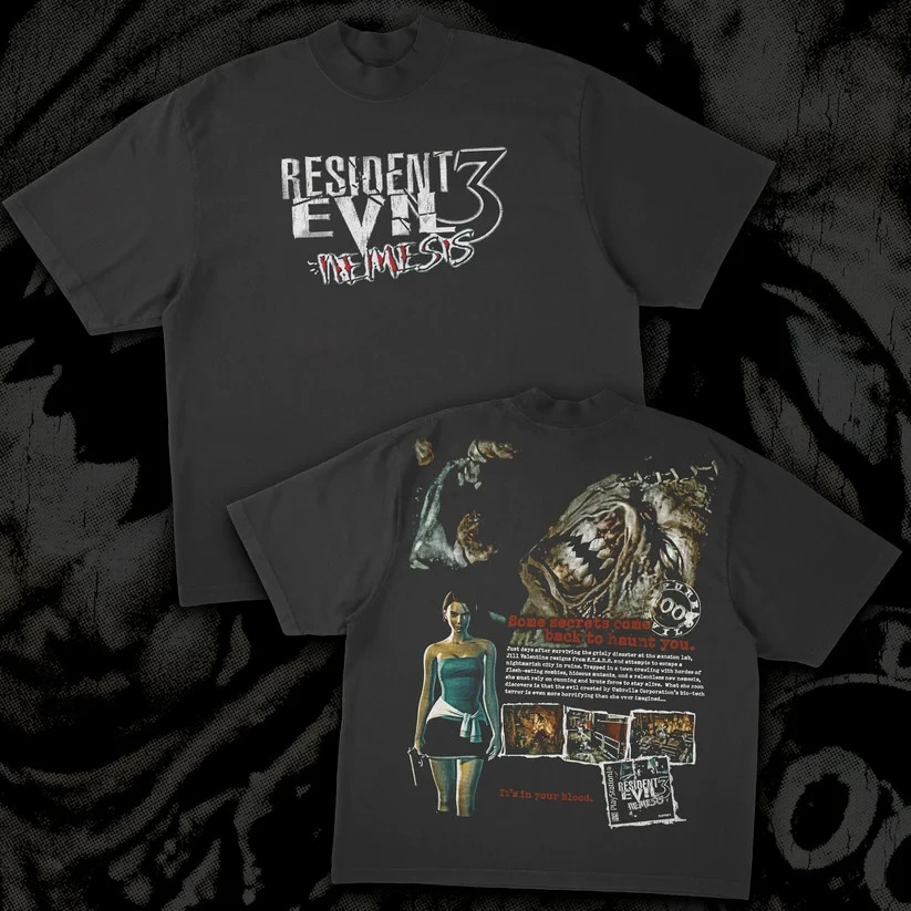 Monarch Wear Resident Evil 3 Nemesis T-Shirt Jill Valentine Game Black