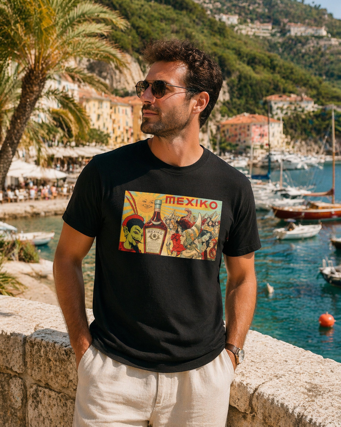 Mexiko Vintage Poster Devil Sun Vintage Liquor T-Shirt Retro Early 1900s Artwork