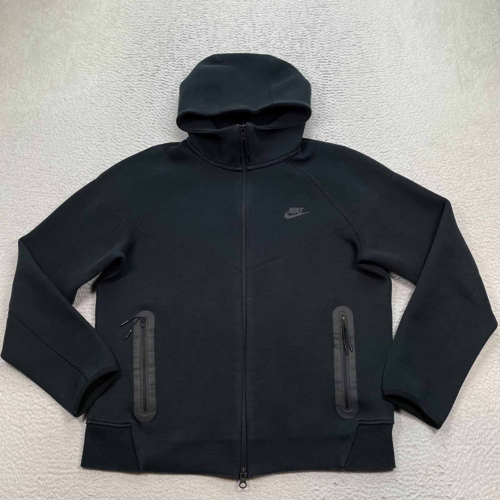Nike Tech Fleece Windrunner Jacket Mens Large Black Full Zip Hoodie FB7921-010