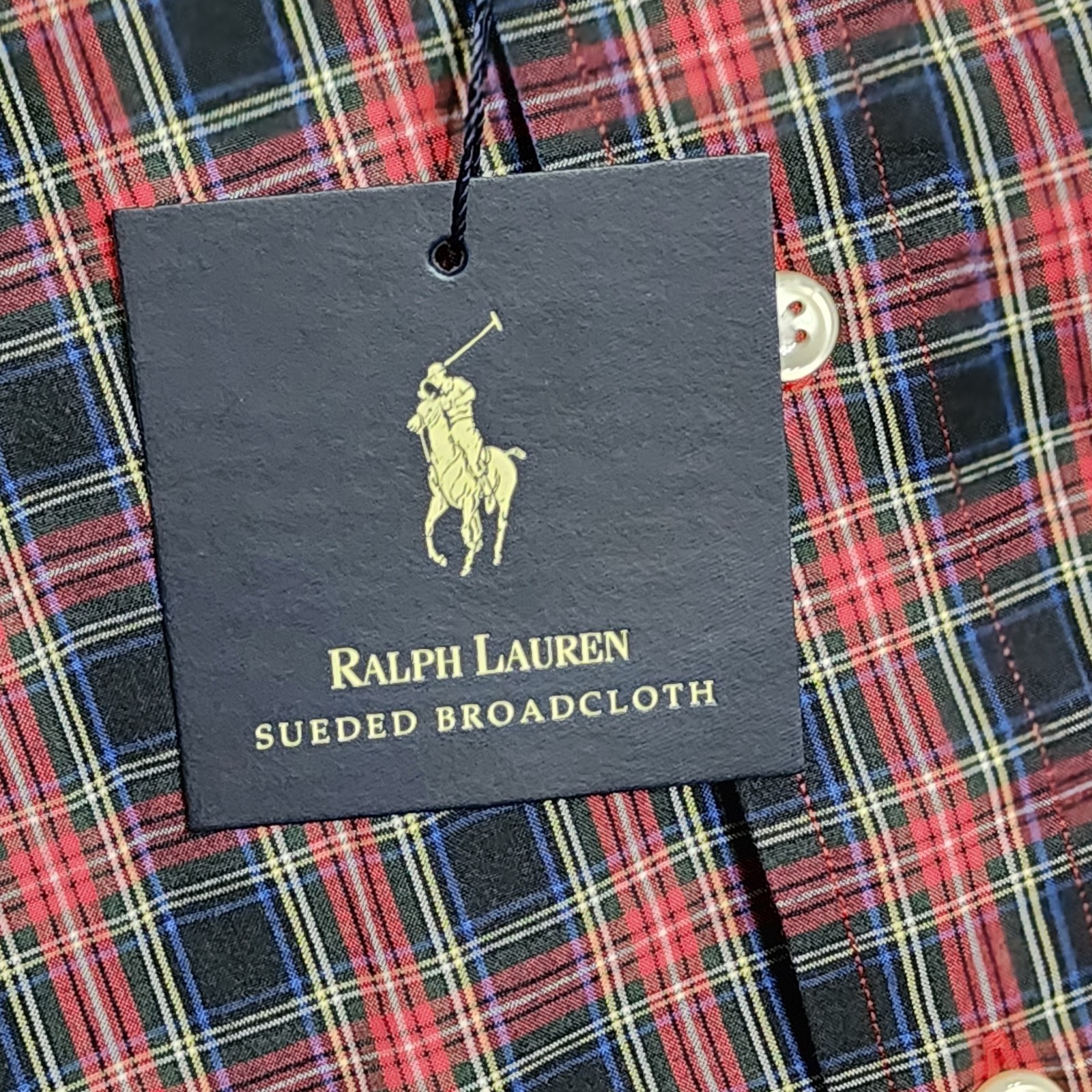 Ralph Lauren Blake Two-Ply Cotton Men’s Sueded Broadcloth XXL Long Sleeve Plaid