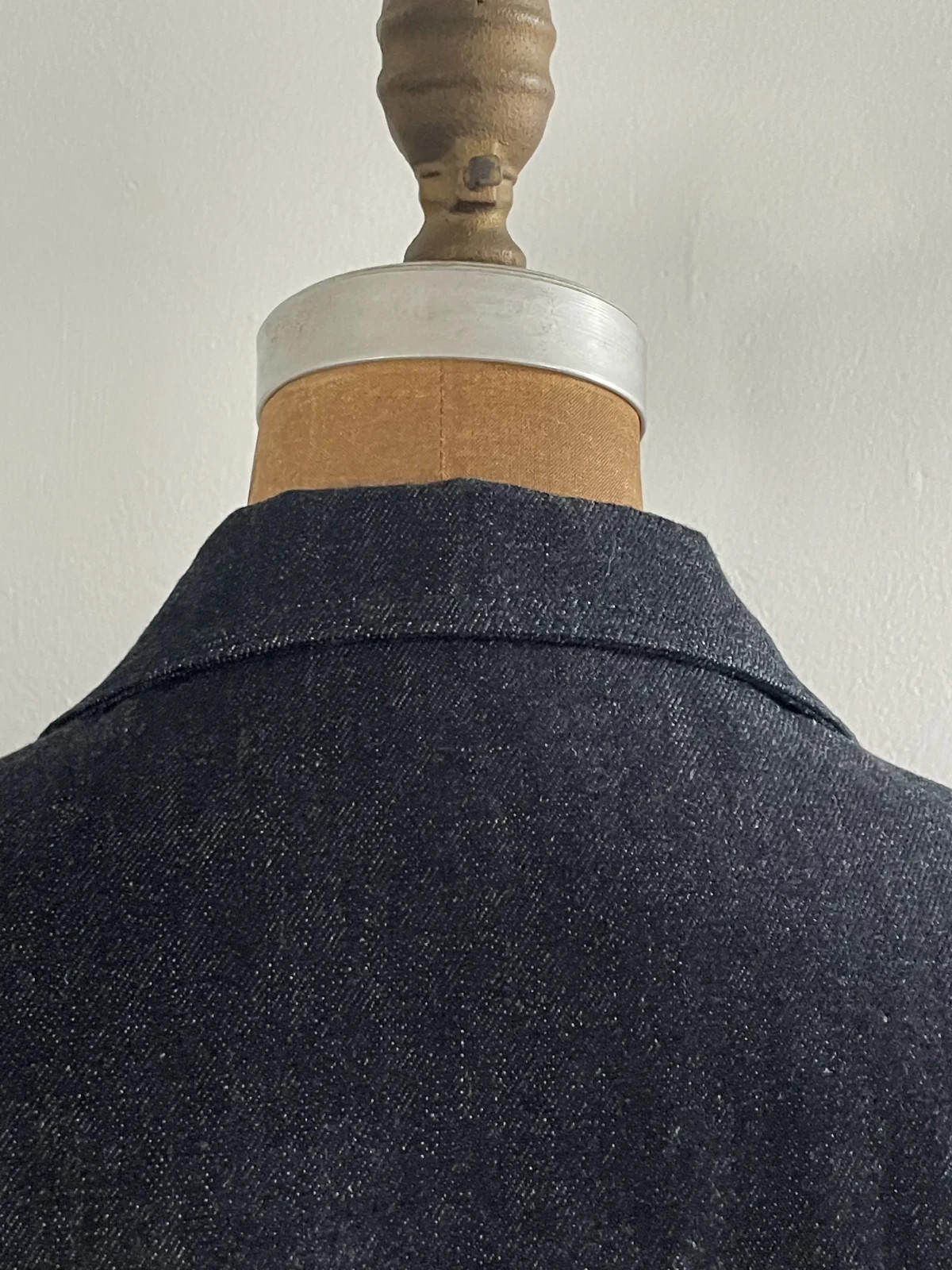 Private White V.C. Studded Franglais Blazer, Denim, Size 2/XS