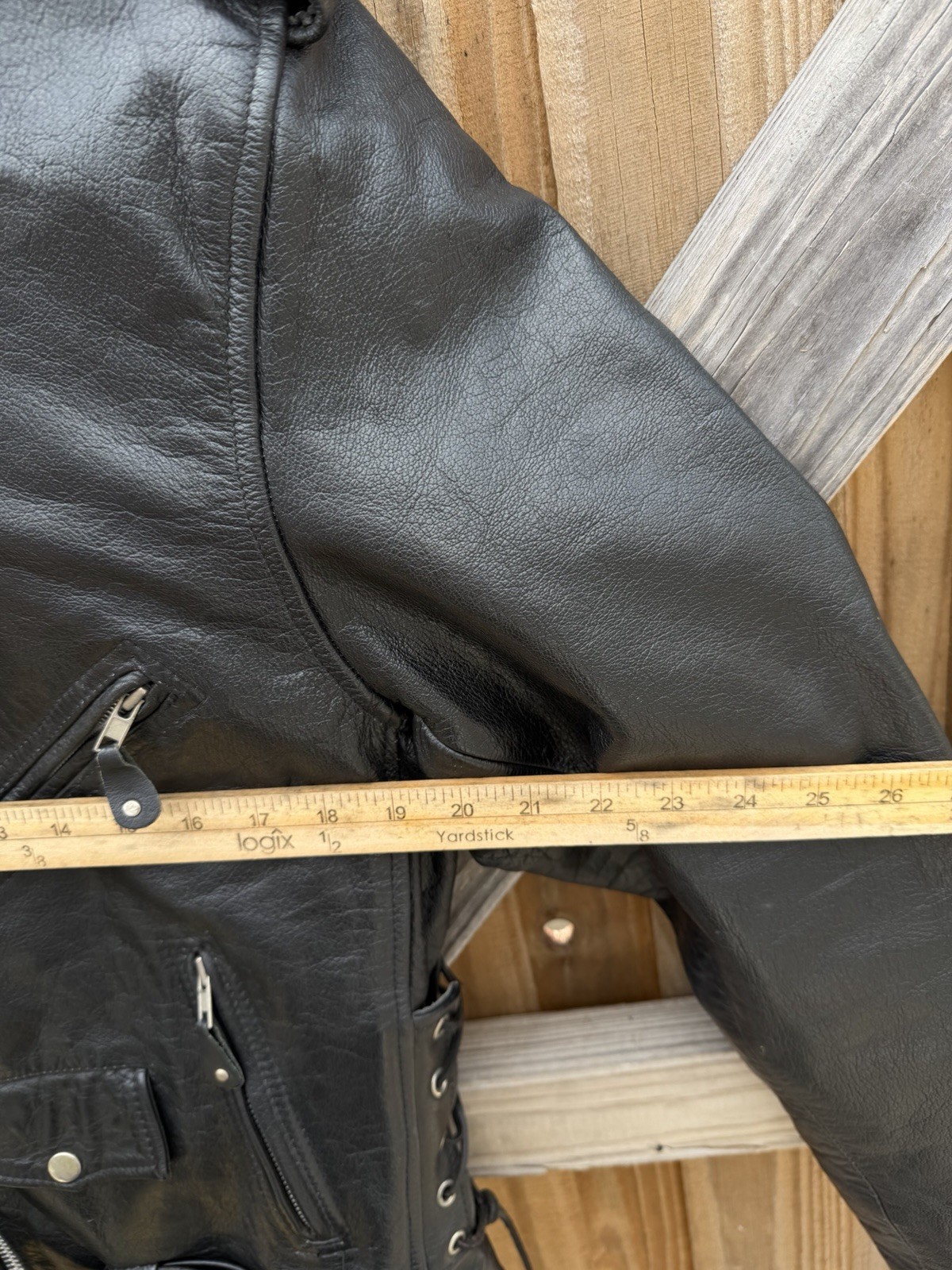 Xelement Black Motorcycle Jacket Large Zipper Button Buckle Full Zip Lined
