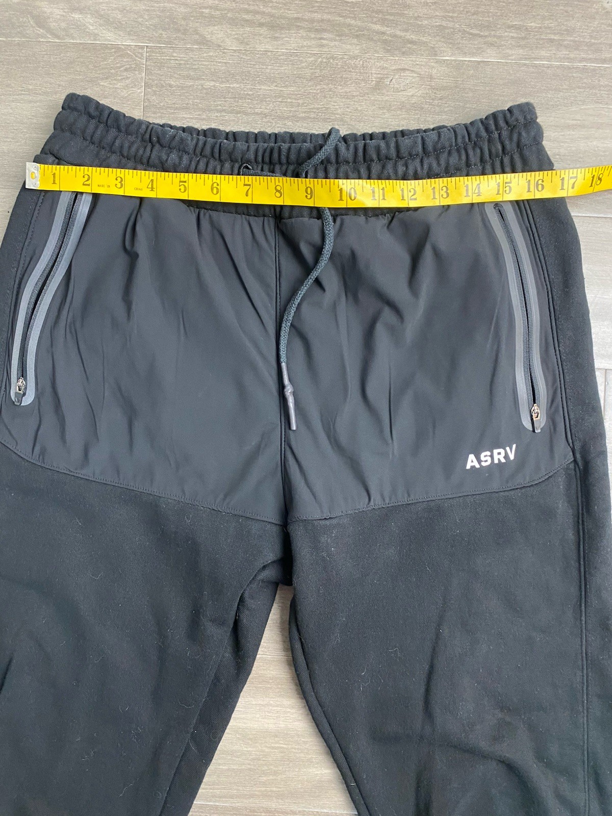 ASRV 0998 Herringbone Terry Snap Button Strap Sweats Black Men’s Sz L Heavy