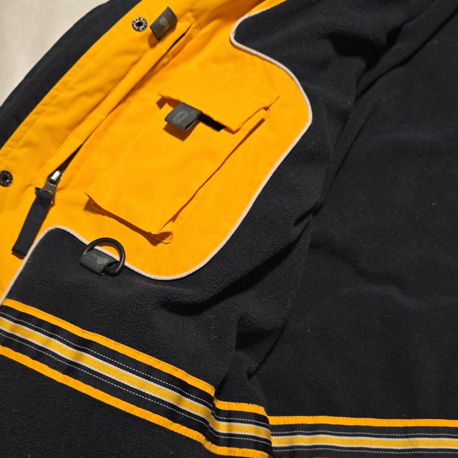 Y2K Arizona Jean Co Men’s L Yellow/Black Colorblock Hooded Full Zip Insulated