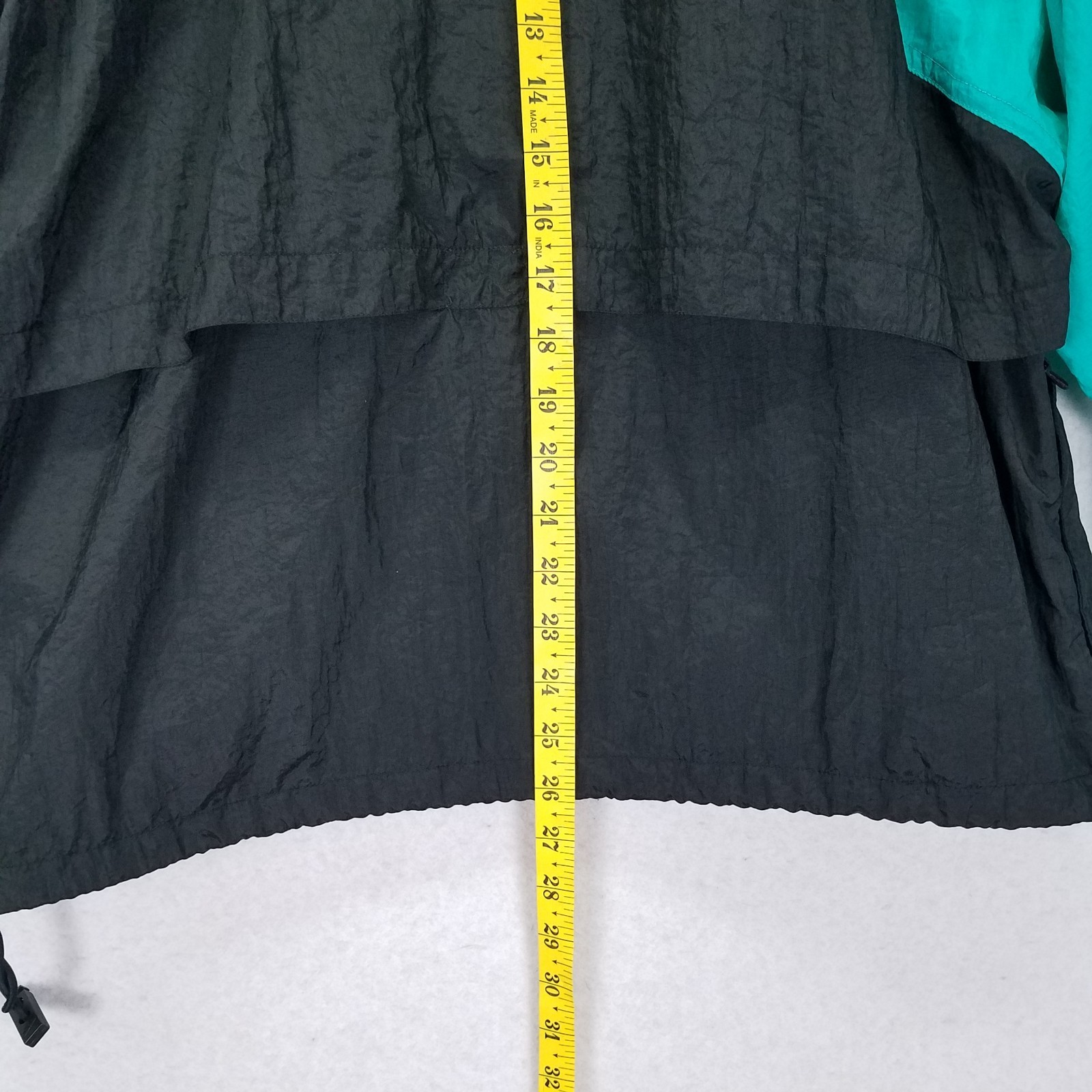 Vtg 90s Nike Windbreaker Jacket Mens L Teal Black White Silver Tag Colorblock