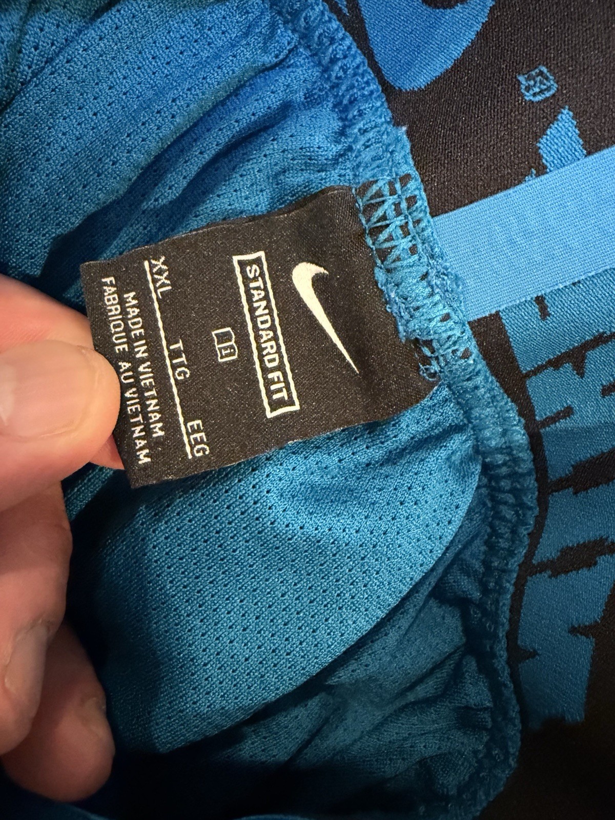Nike Men’s Jogger Pants XXL Blue Solid Polyester Pull On Elastic Waist